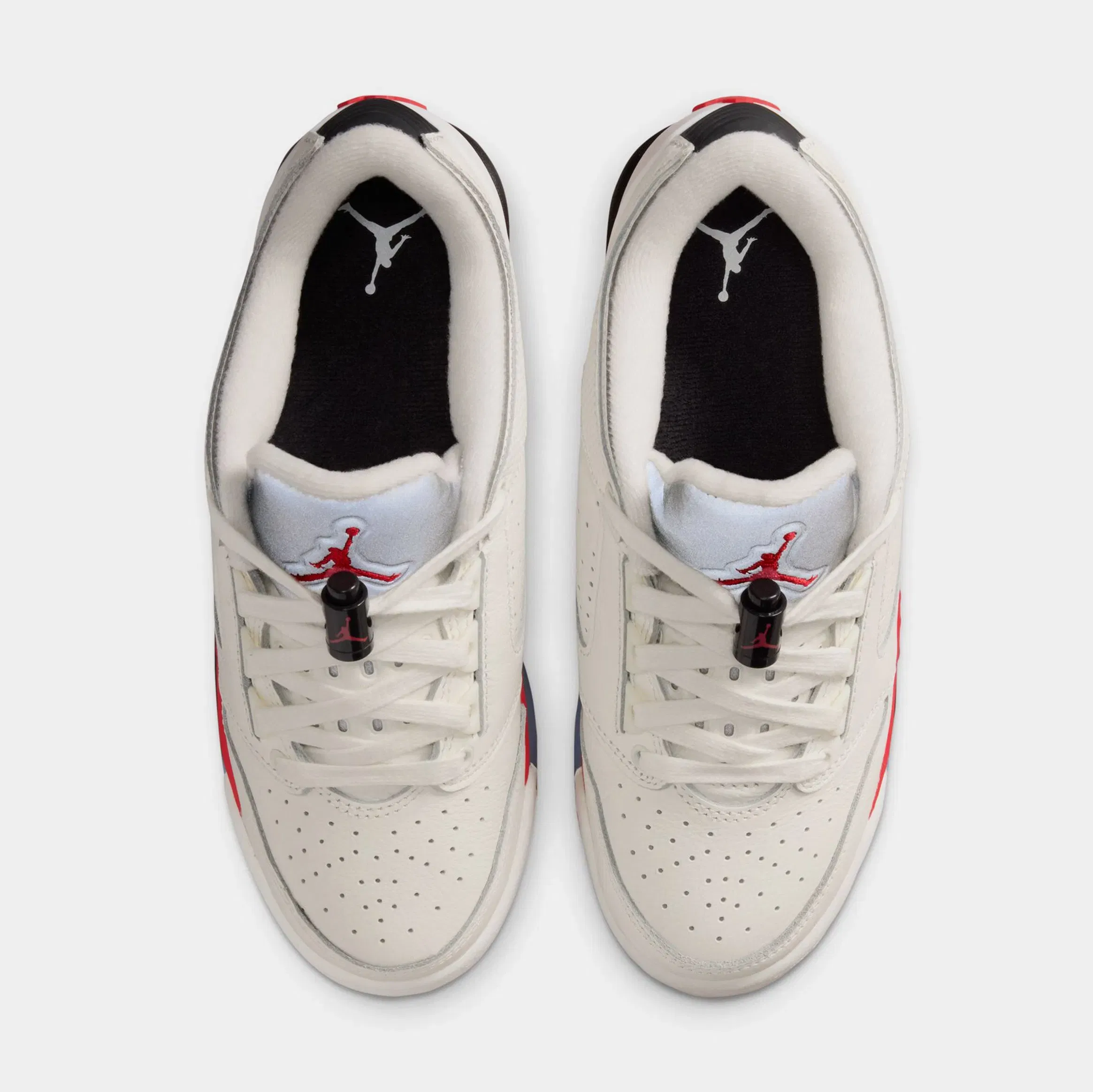 Air Jordan Sixty Plus Low Grade School Basketball Shoes (Sail/Black/Reflect Silver/Fire Red)