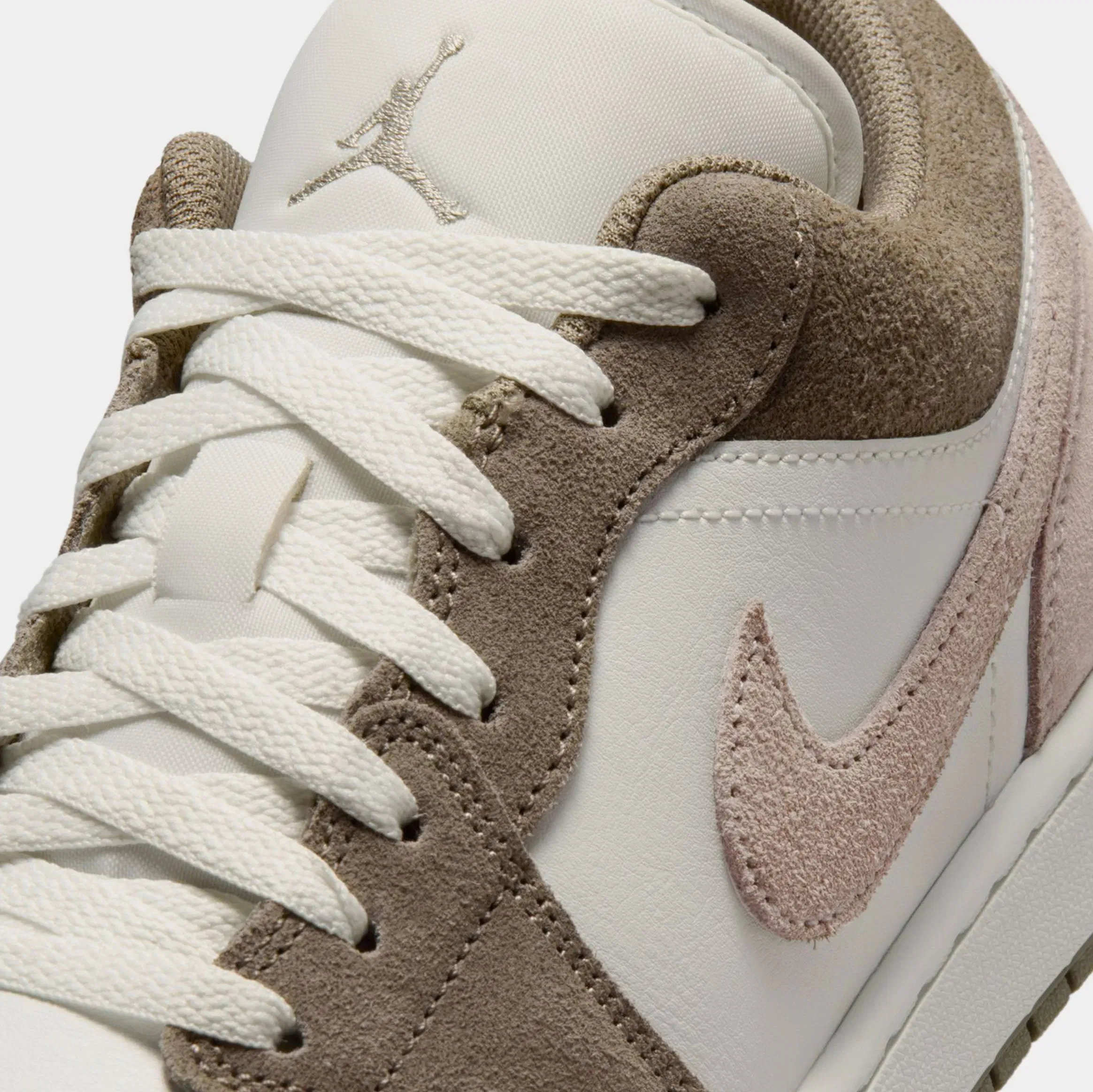 Air Jordan 1 Low Mens Lifestyle Shoes (Olive Grey/Summit White/Pale Ivory/Enigma Stone)