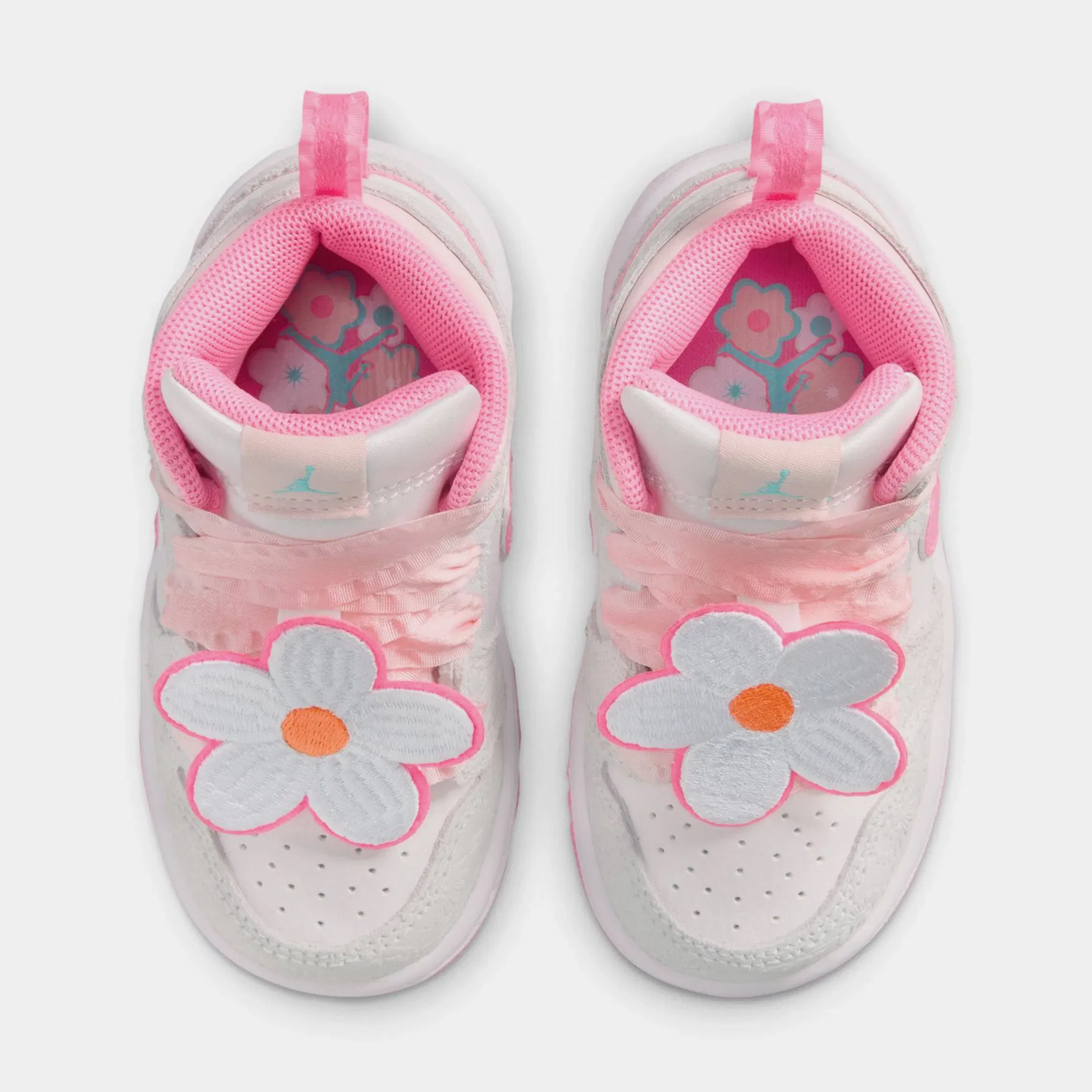 Air Jordan 1 Mid SE Infant Toddler Lifestyle Shoes (Vast Grey/Pink Glow/Sail)