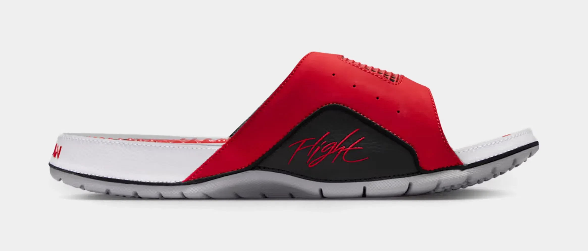 Air Jordan Hydro 4 Retro Slide Mens Sandals (Fire Red/Black/Cement Grey/White)