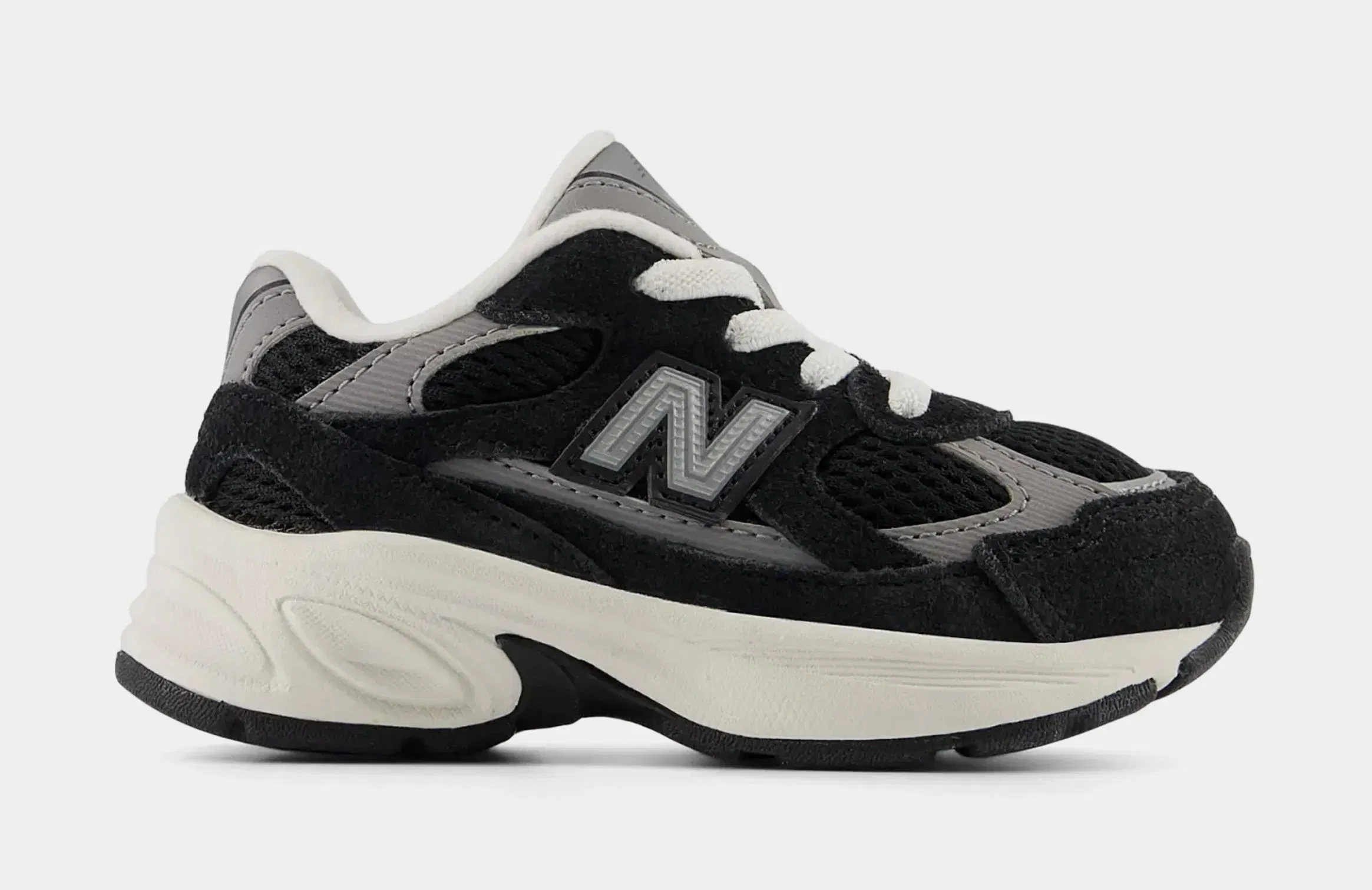 NEWBALANCE 2010 Bungee Infant Toddler Running Shoes (Black/Shadow Grey)