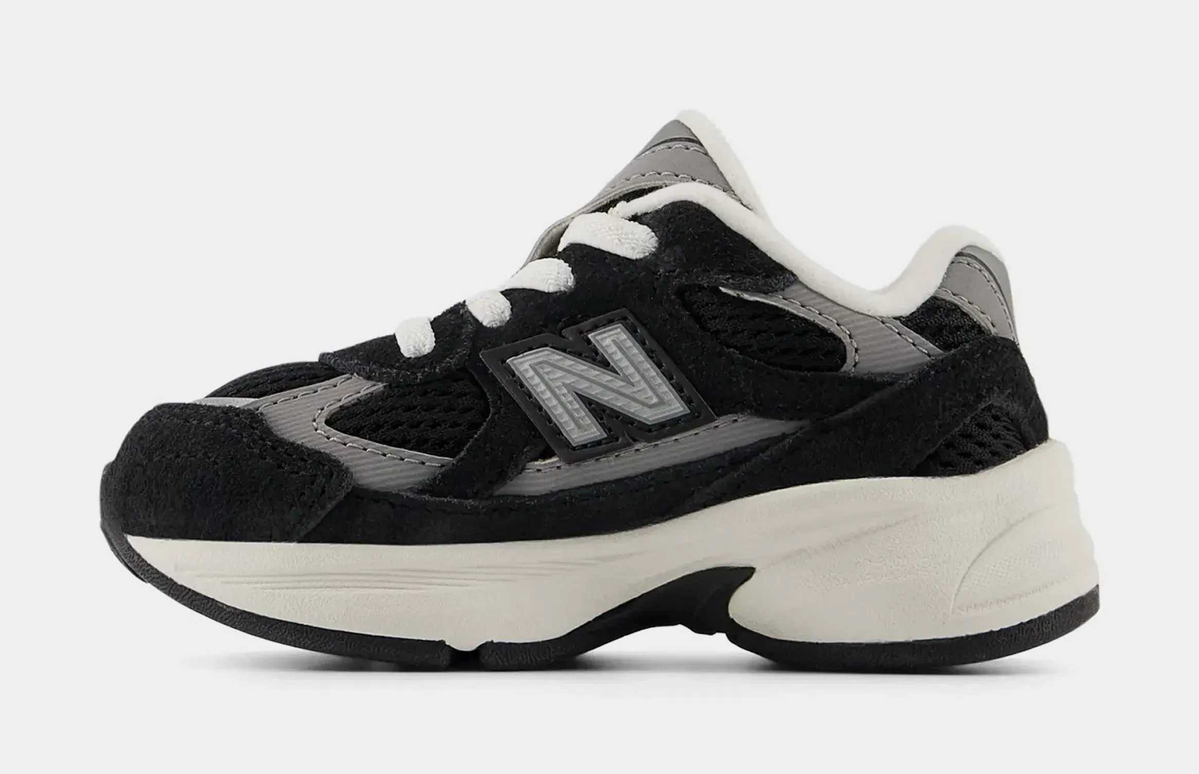 NEWBALANCE 2010 Bungee Infant Toddler Running Shoes (Black/Shadow Grey)