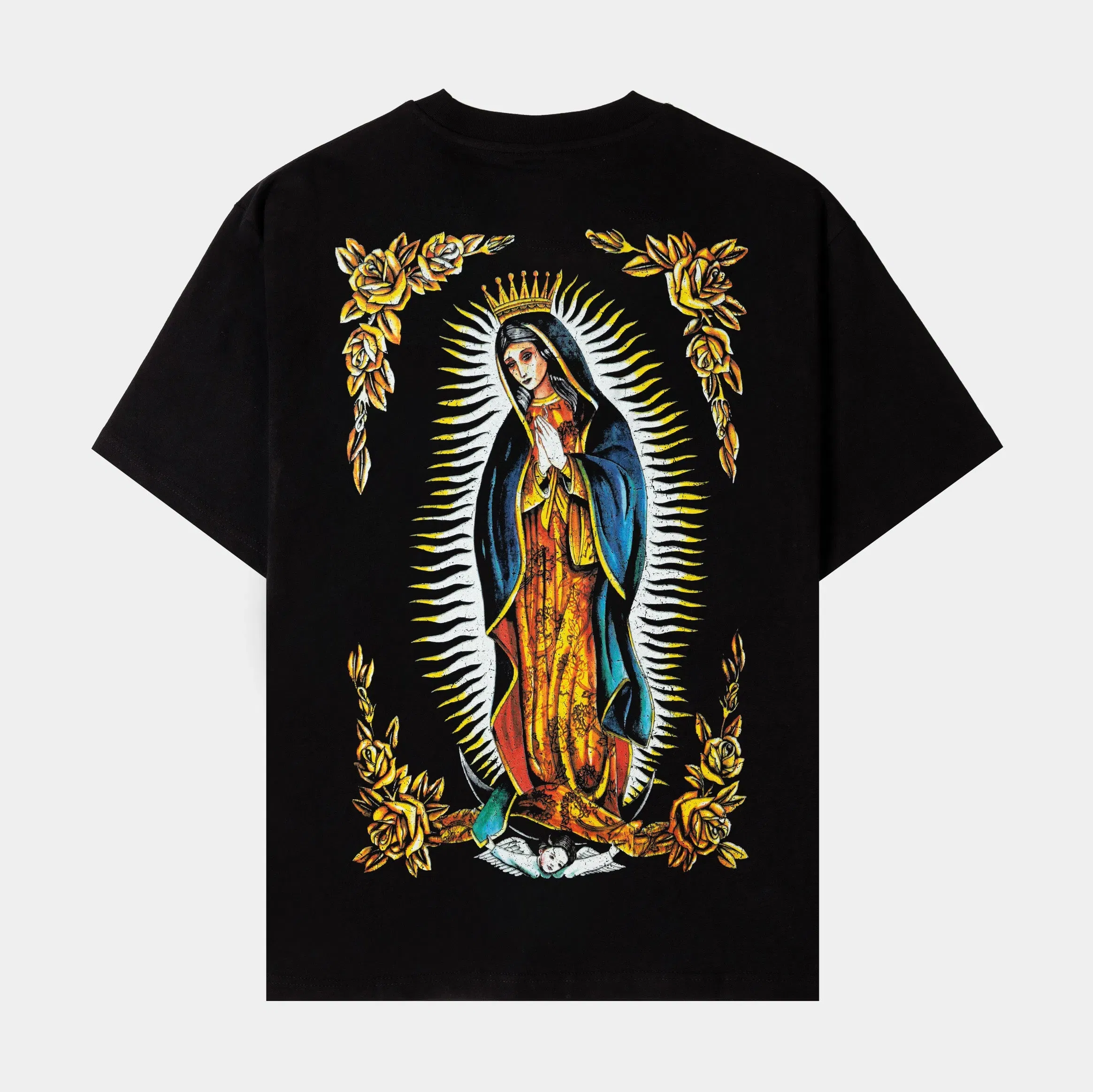 CTHDRL Guadalupe Mural Mens Short Sleeve Shirt (Black/Gold)