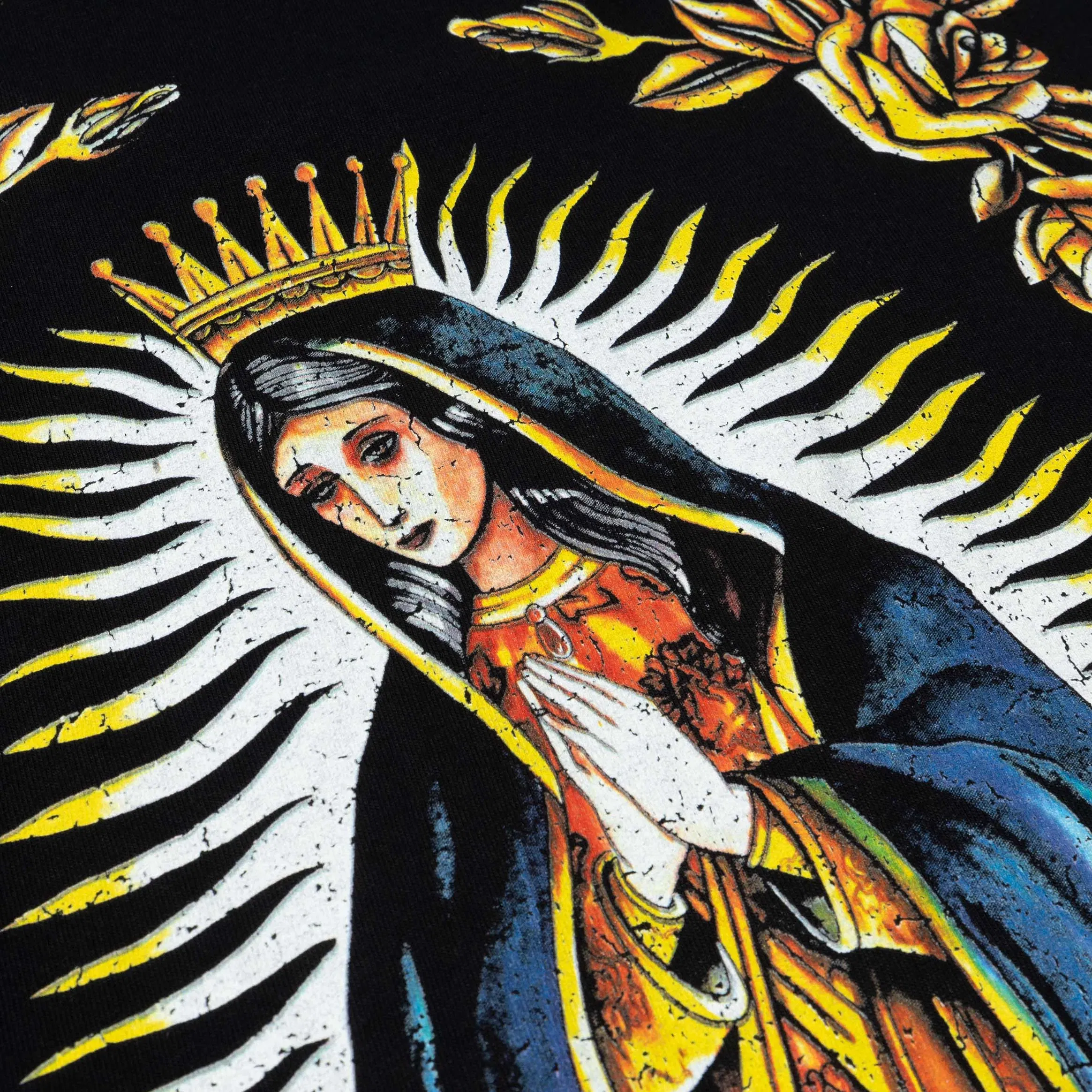 CTHDRL Guadalupe Mural Mens Short Sleeve Shirt (Black/Gold)
