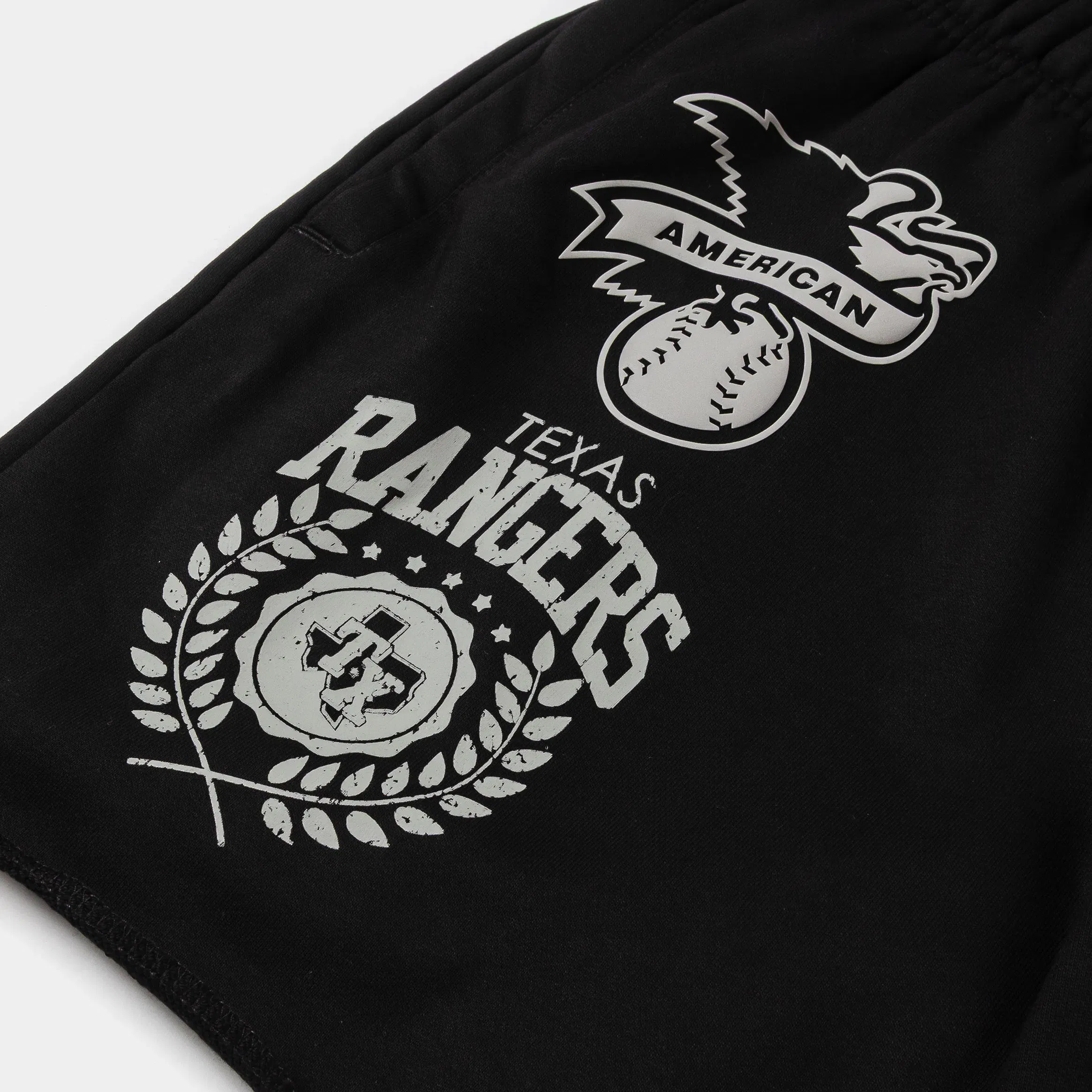 PRO STANDARD Texas Rangers Street Team Fleece Mens Shorts (Black/Gray)