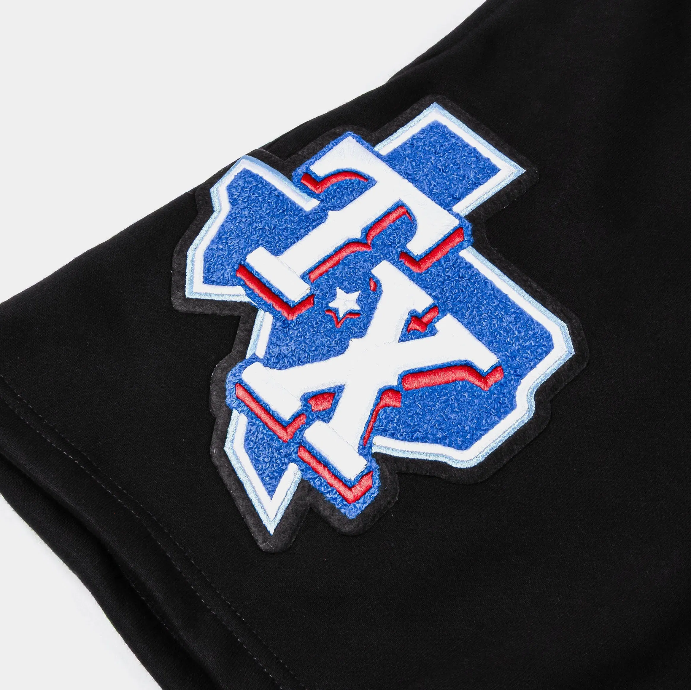 PRO STANDARD Texas Rangers Living Large Fleece Mens Shorts (Black/White)
