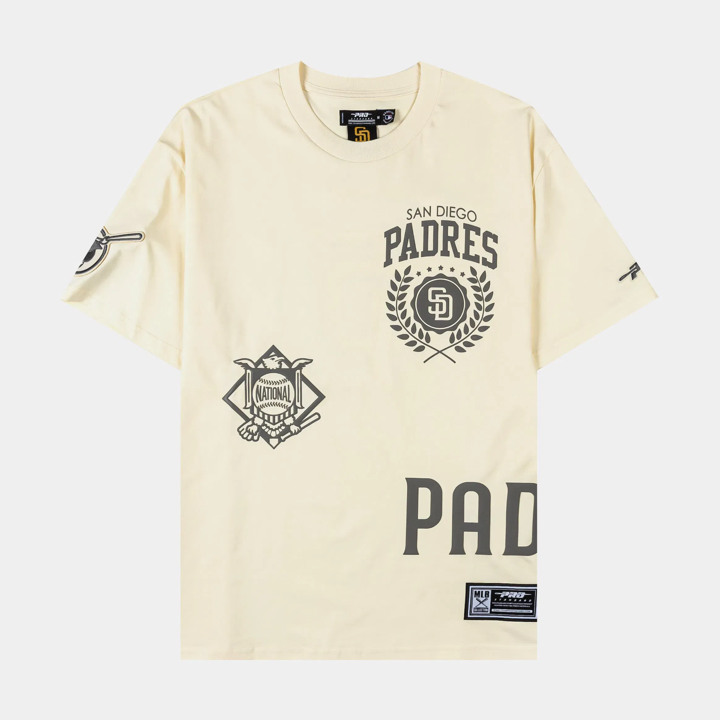 PRO STANDARD San Diego Padres Street Team Drop Shoulder Mens Short Sleeve Shirt (Beige/Gray)