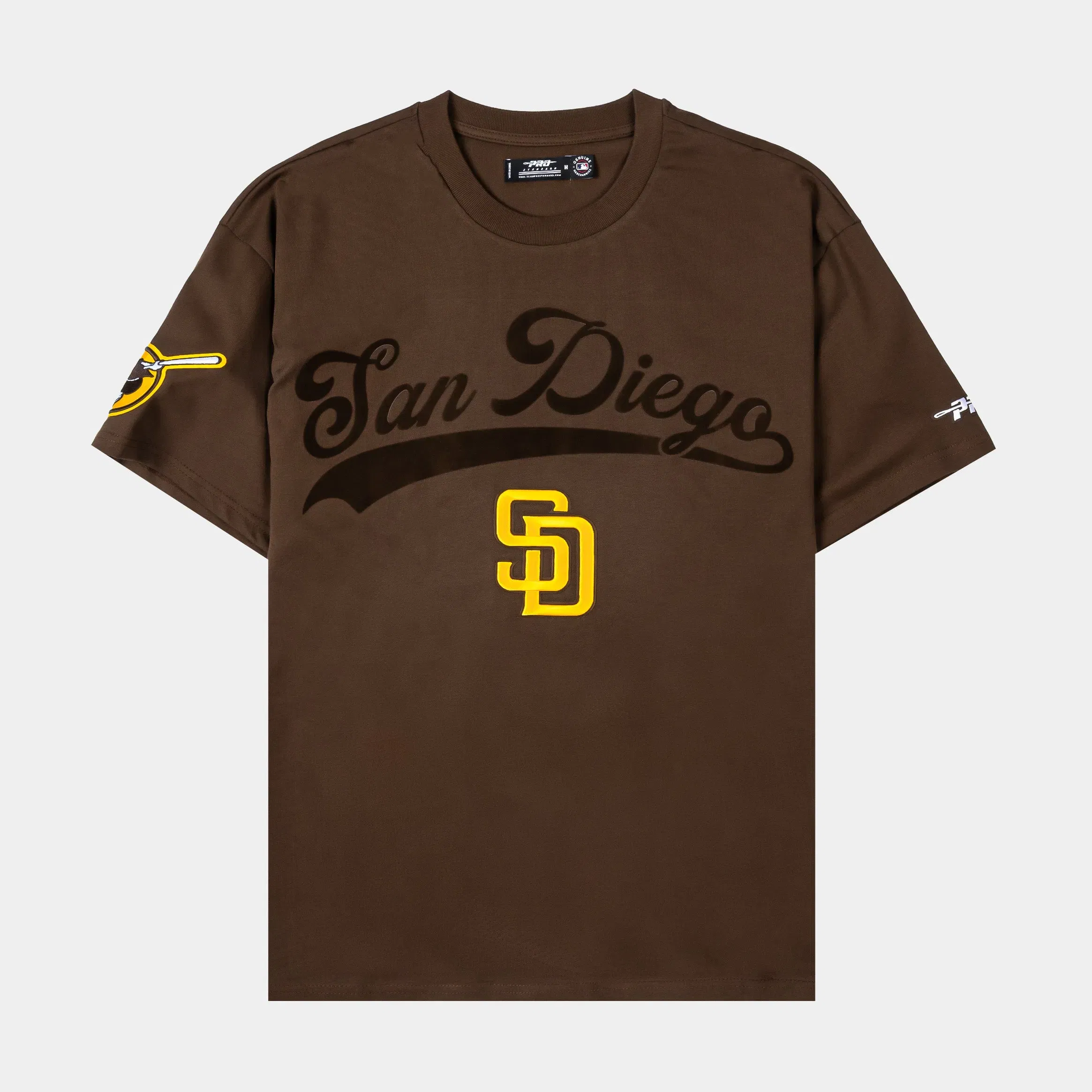 PRO STANDARD San Diego Padres Living Large Drop Shoulder Mens Short Sleeve Shirt (Brown/Yellow)