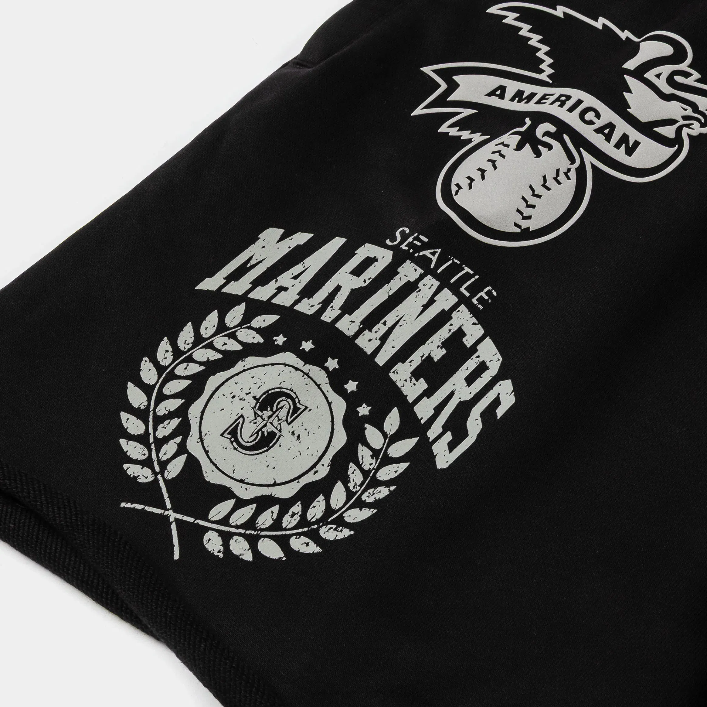 PRO STANDARD Seattle Mariners Street Team Fleece Mens Shorts (Black/Gray)