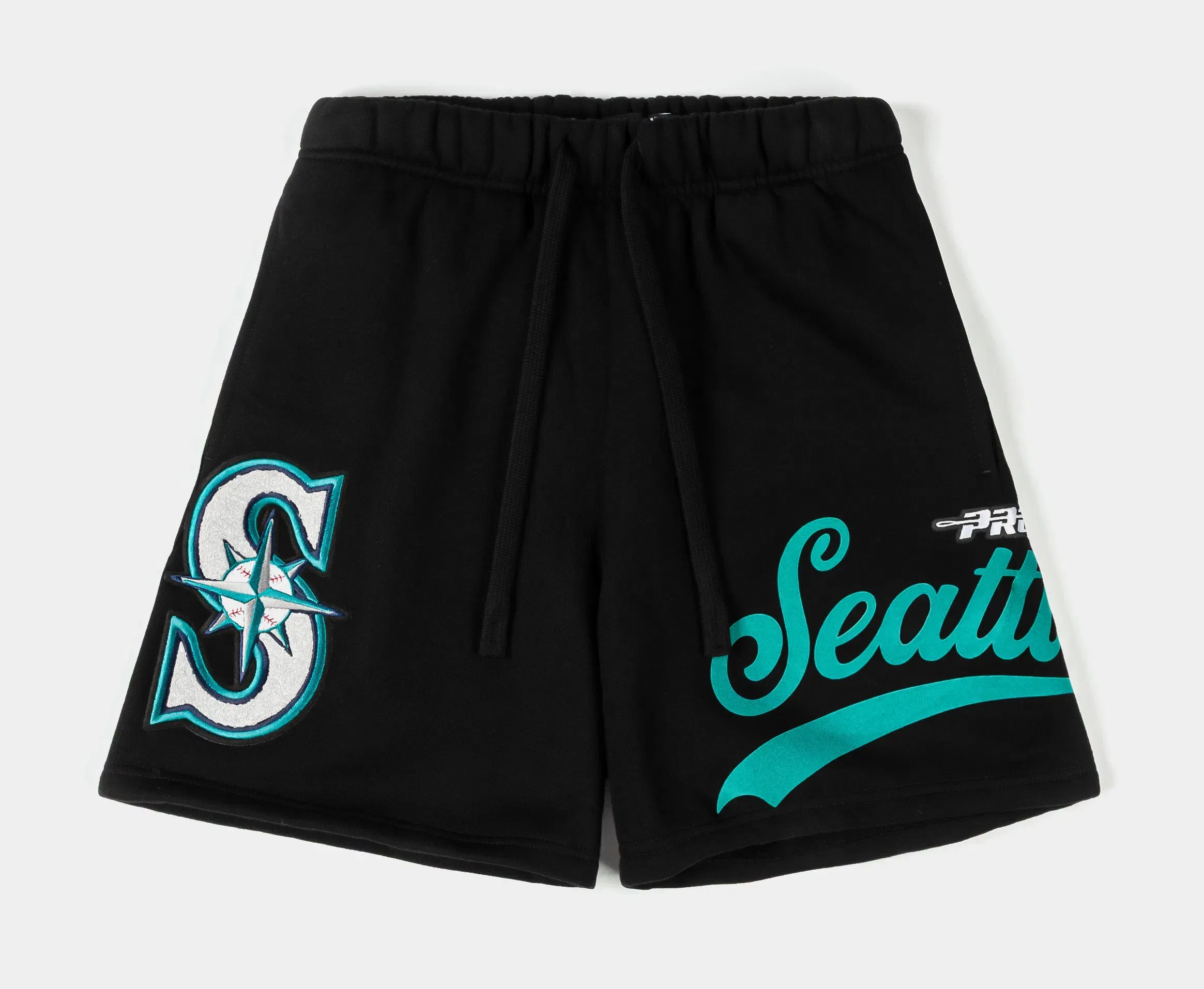 PRO STANDARD Seattle Mariners Living Large Fleece Mens Shorts (Black/Green)