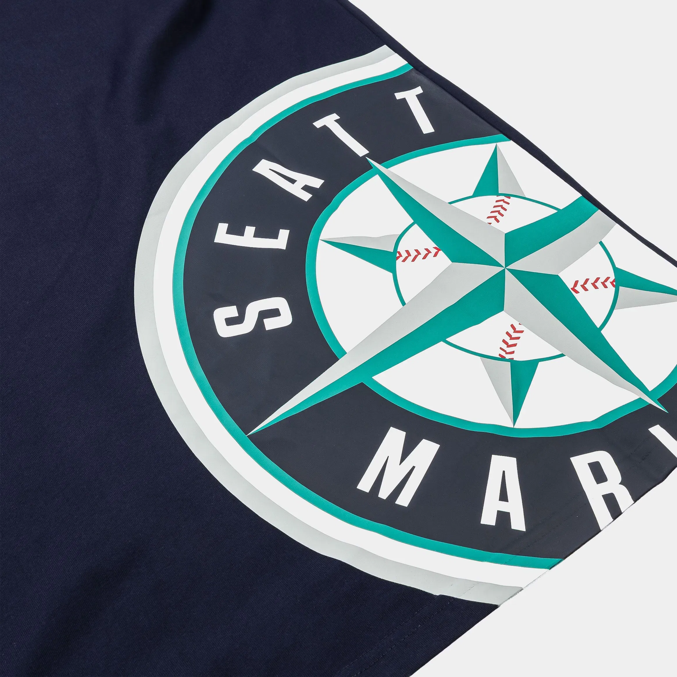 PRO STANDARD Seattle Mariners Living Large Drop Shoulder Mens Short Sleeve Shirt (Navy/Green)