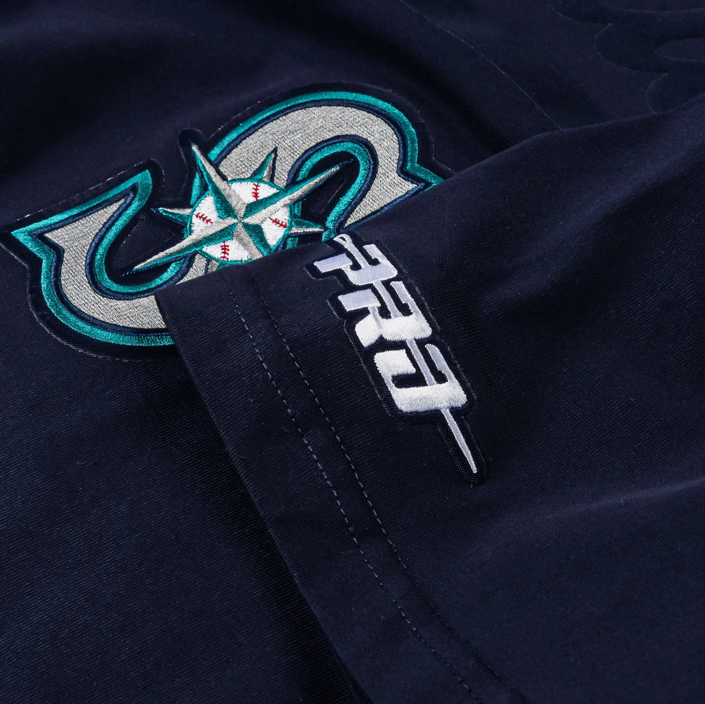 PRO STANDARD Seattle Mariners Living Large Drop Shoulder Mens Short Sleeve Shirt (Navy/Green)
