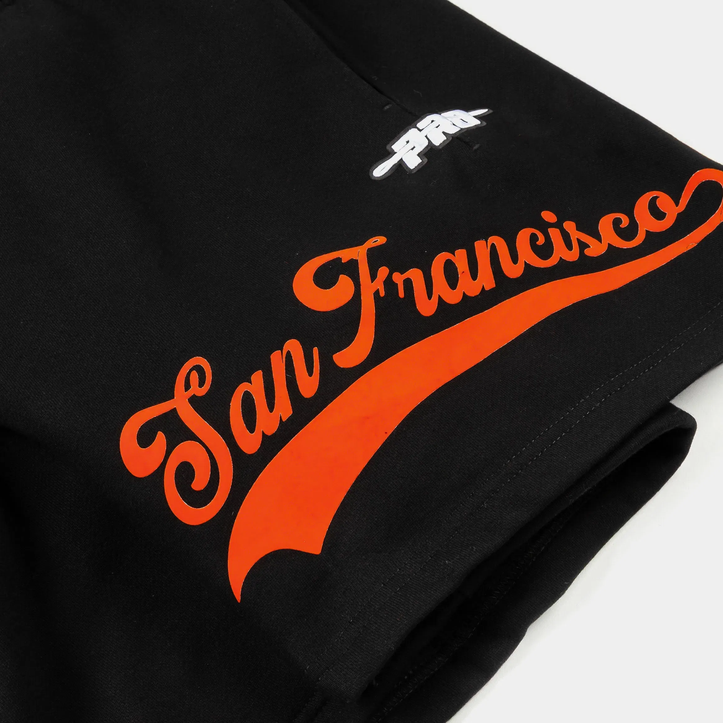 PRO STANDARD San Francisco Giants Living Large Fleece Mens Shorts (Black/Orange)