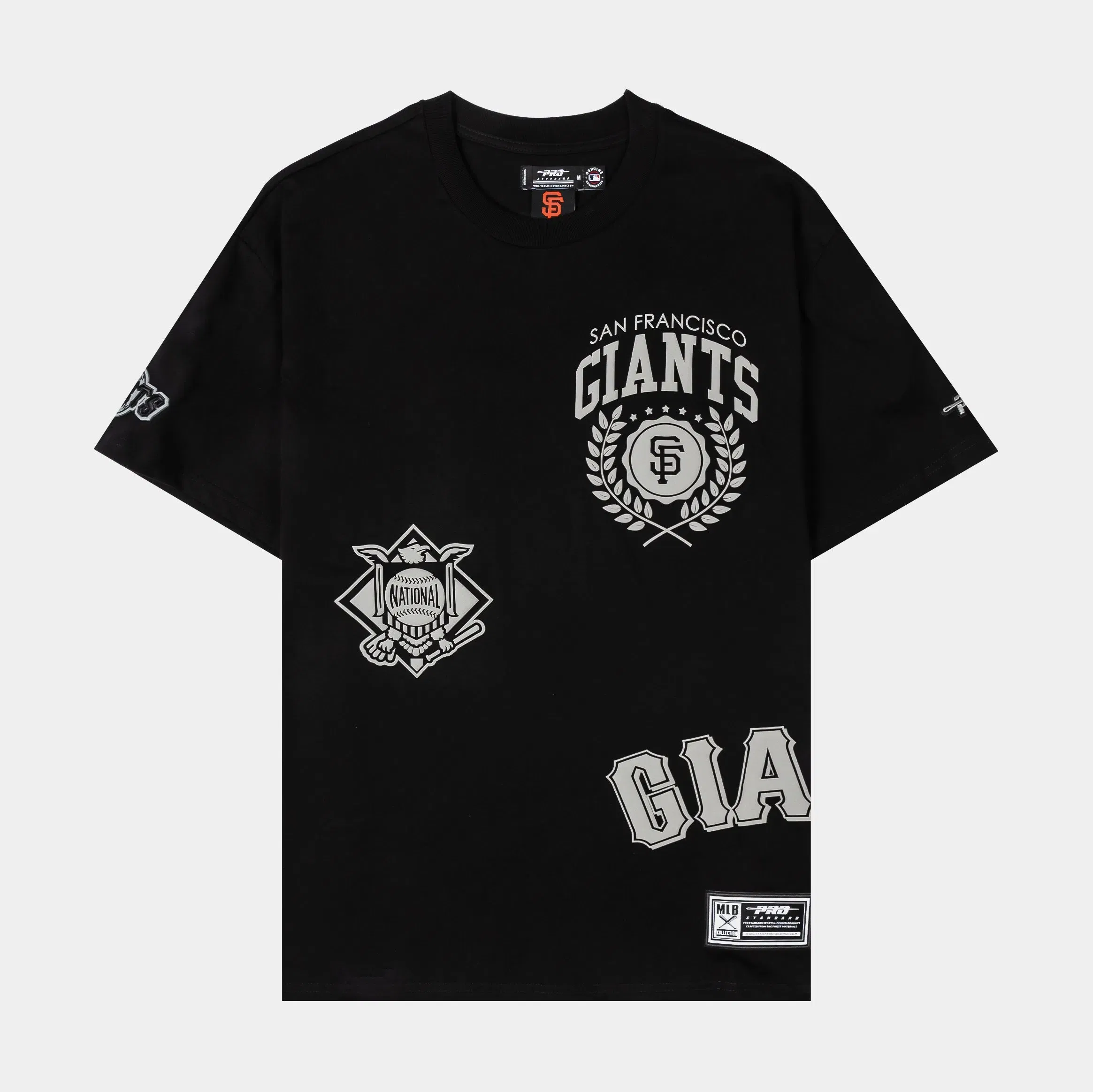 PRO STANDARD San Francisco Giants Street Team Drop Shoulder Mens Short Sleeve Shirt (Black/Gray)