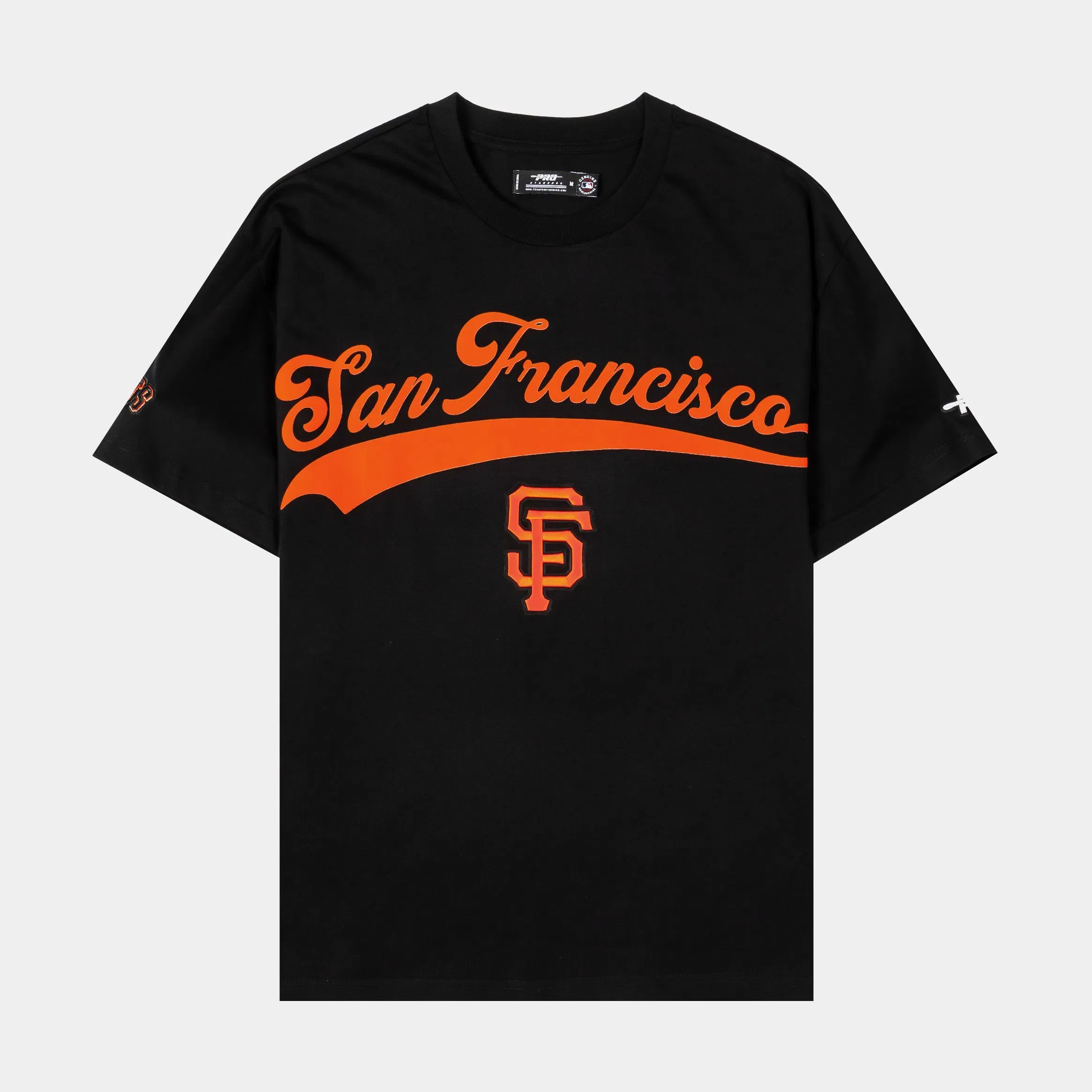 PRO STANDARD San Francisco Giants Living Large Drop Shoulder Mens Short Sleeve Shirt (Black/Orange)