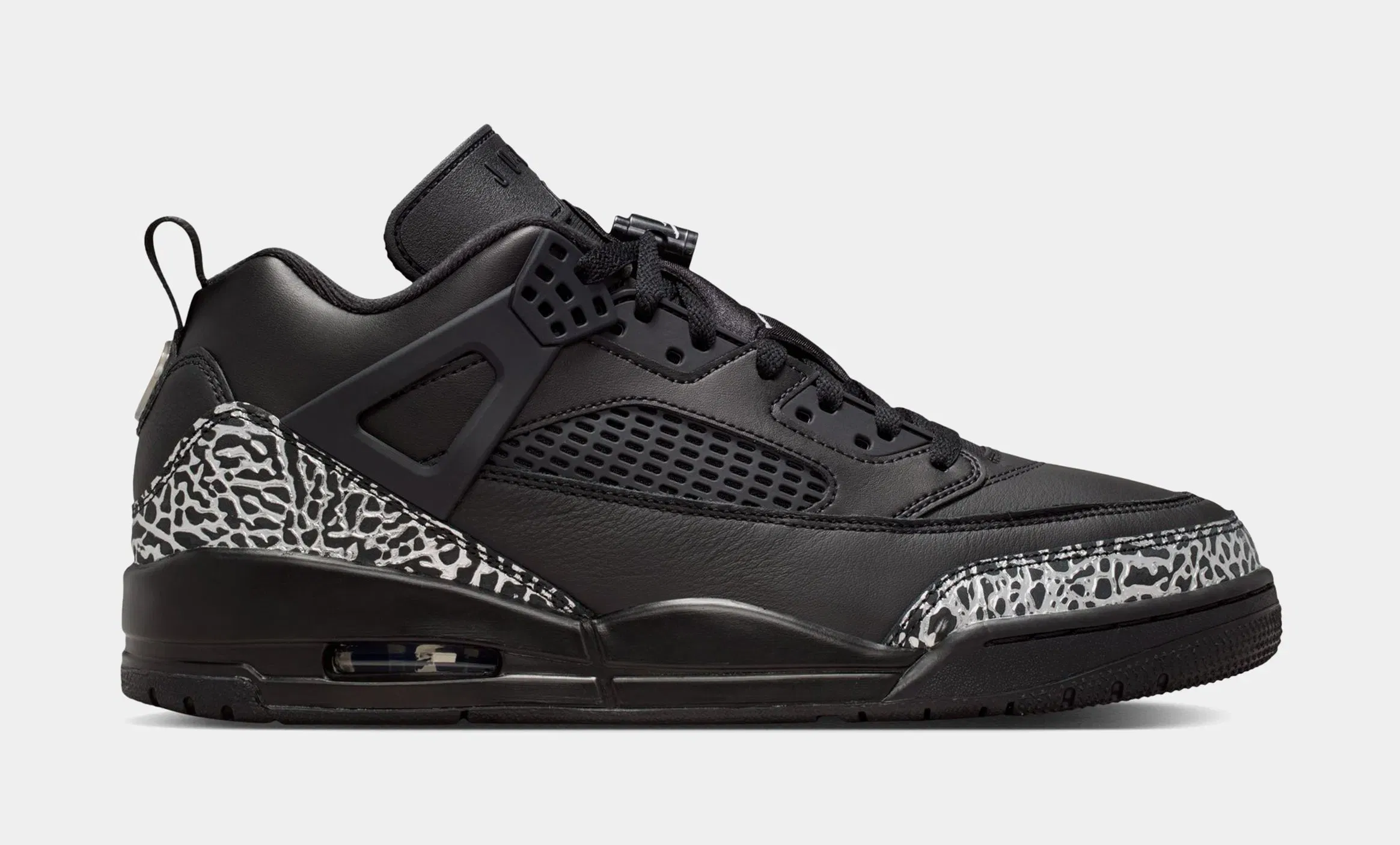 Air Jordan Spizike Low Mens Basketball Shoes (Black/Black/Metallic Silver)