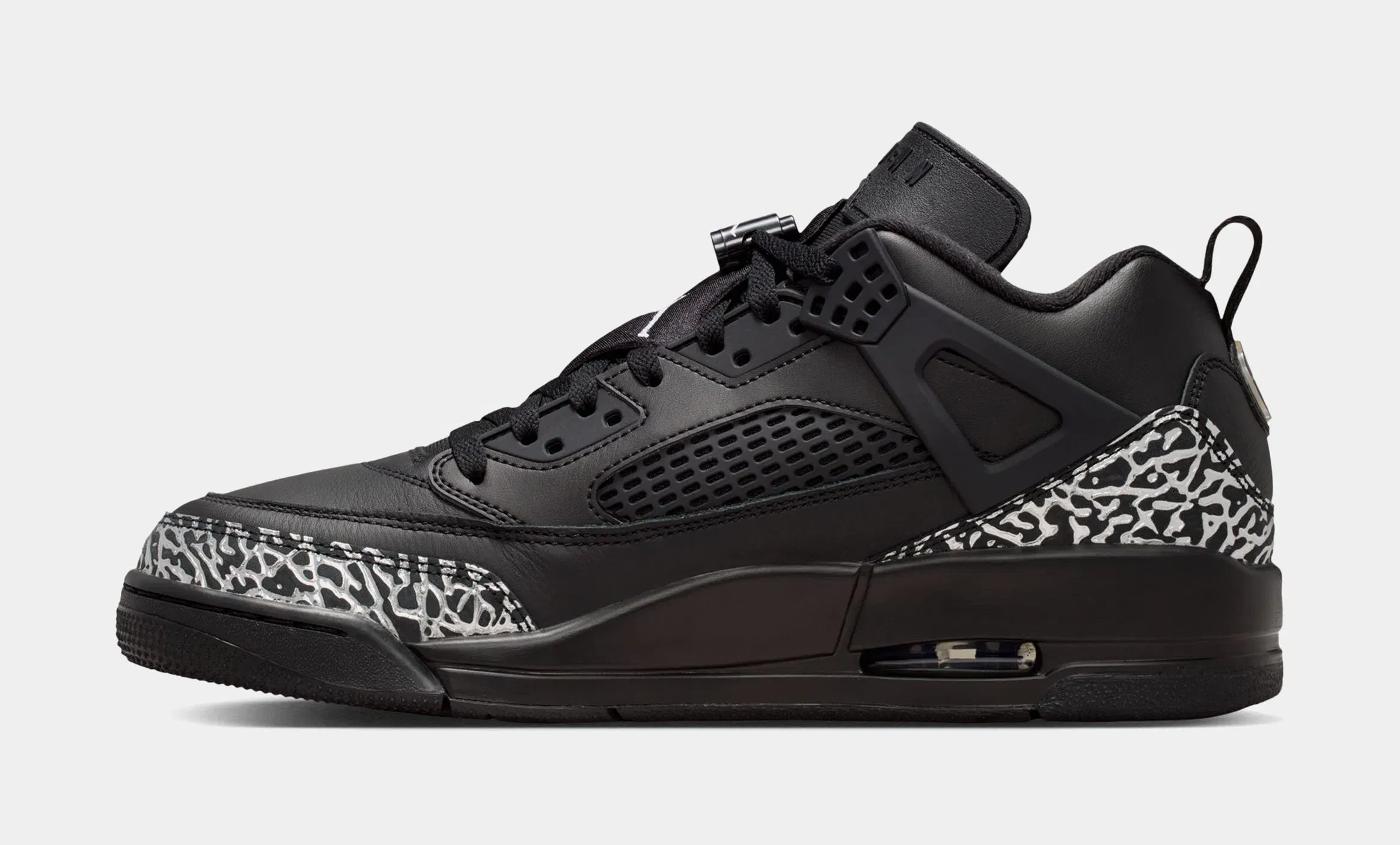 Air Jordan Spizike Low Mens Basketball Shoes (Black/Black/Metallic Silver)