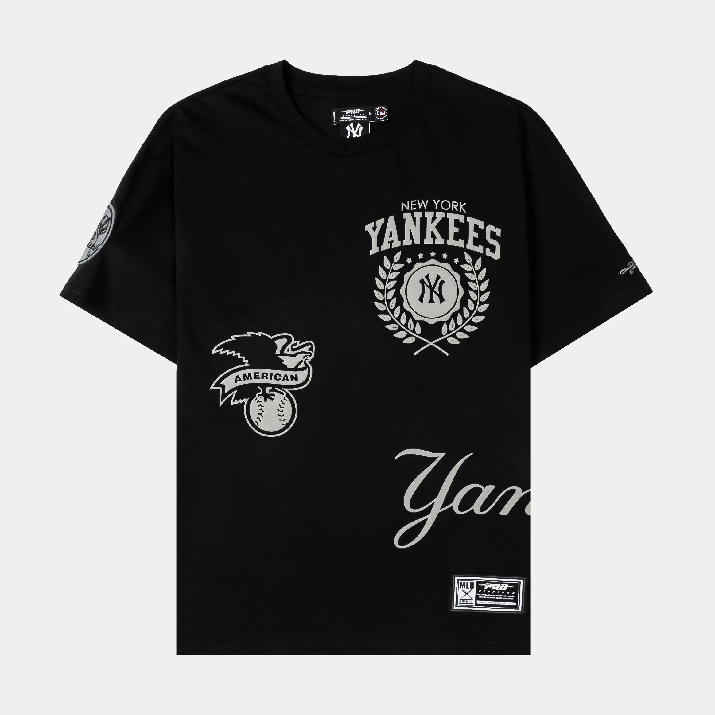 PRO STANDARD New York Yankees Street Team Drop Shoulder Mens Short Sleeve Shirt (Black/Gray)