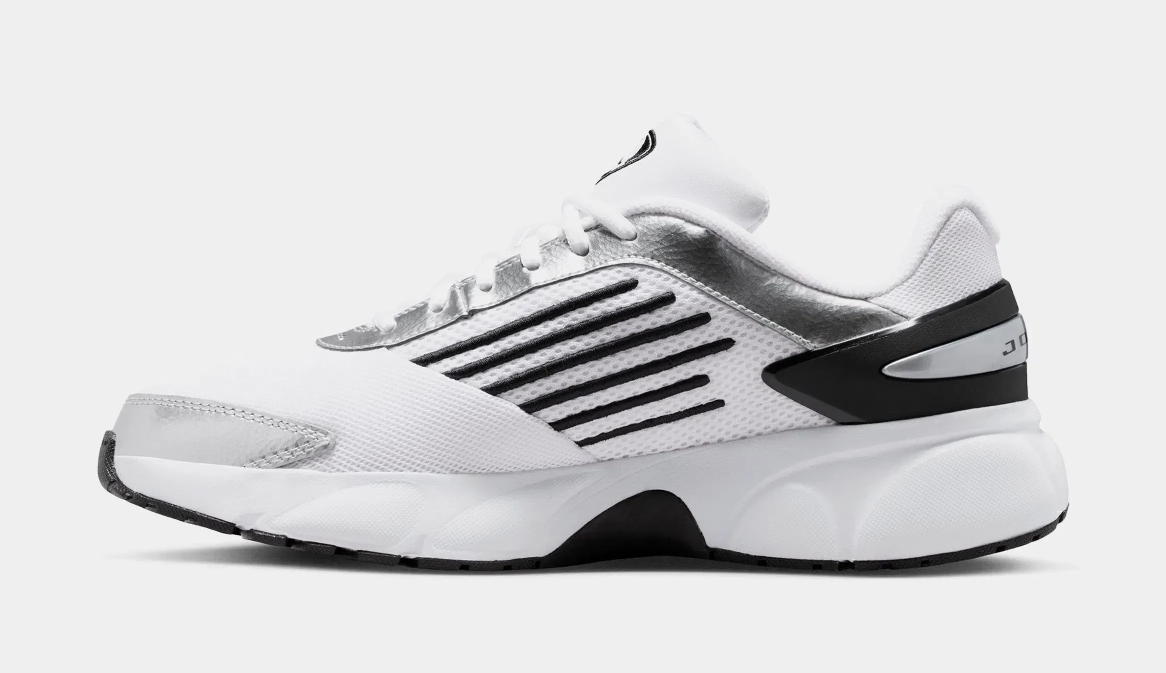 Air Jordan Trunner Flow Mens Running Shoes (White/Black/Metallic Silver/White)