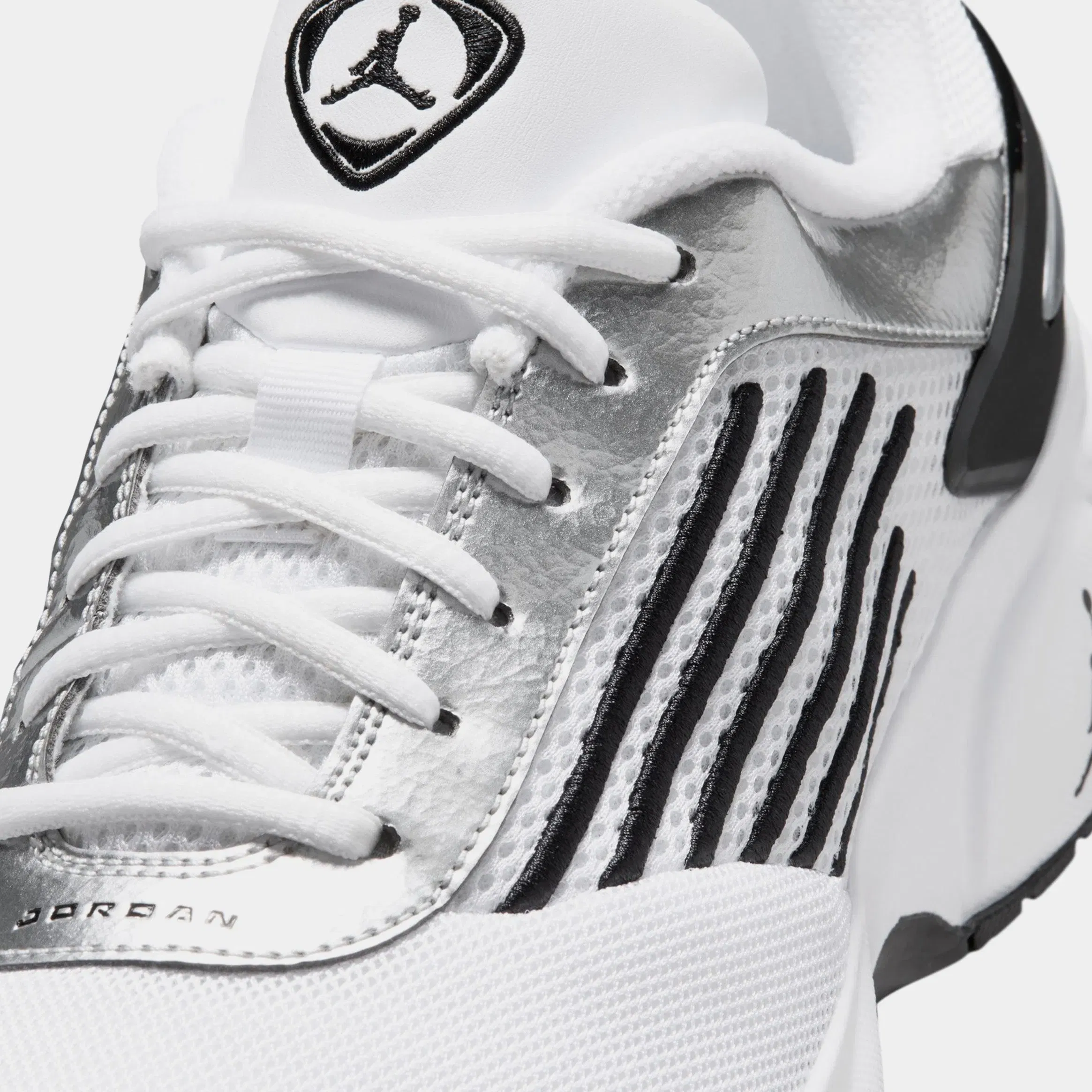 Air Jordan Trunner Flow Mens Running Shoes (White/Black/Metallic Silver/White)