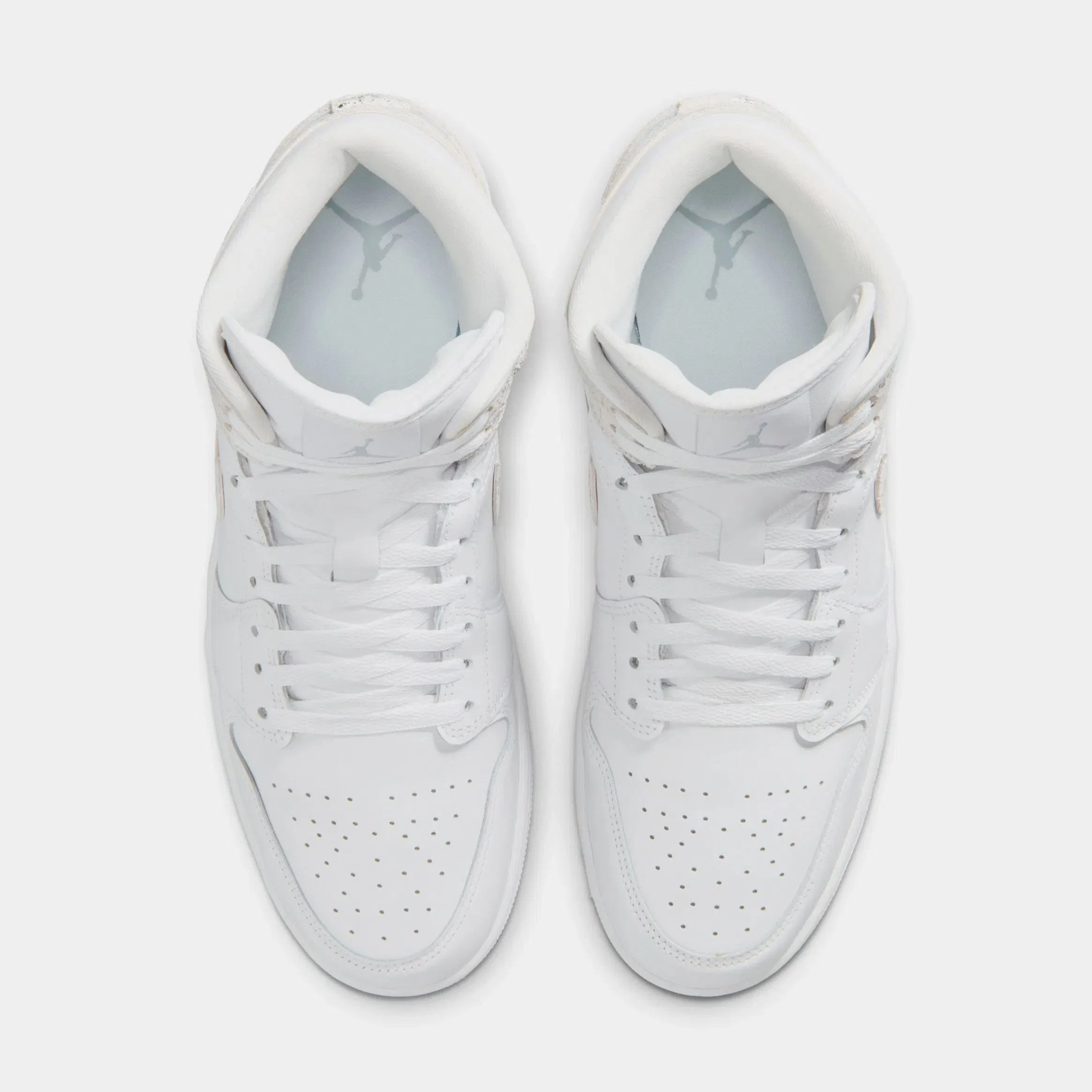 Air Jordan 1 Mid SE Mens Lifestyle Shoes (White/White/White/Field Silver)