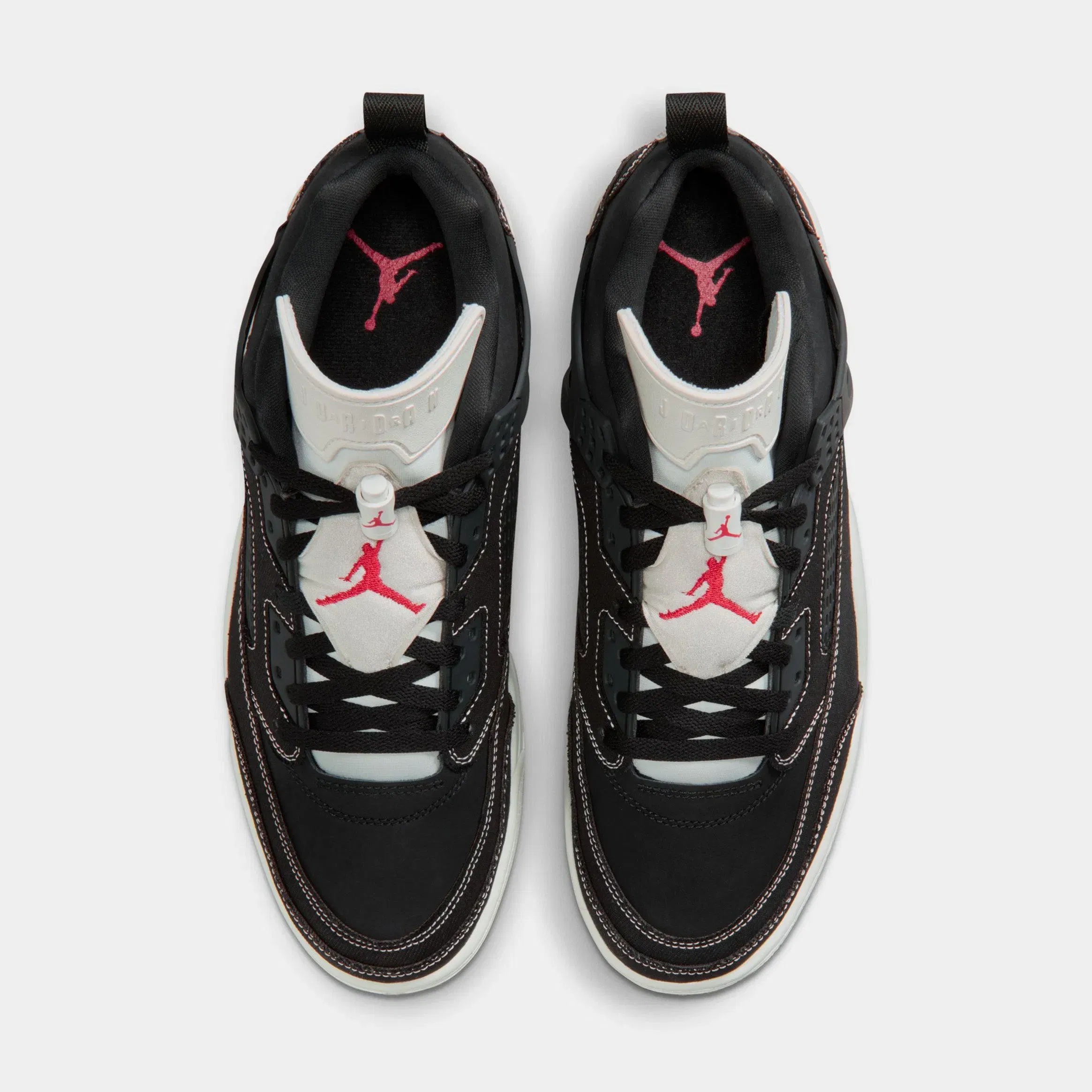 Air Jordan Spizike Low Black Denim Mens Basketball Shoes (Black/University Red/Gum Medium Brown/Sail)