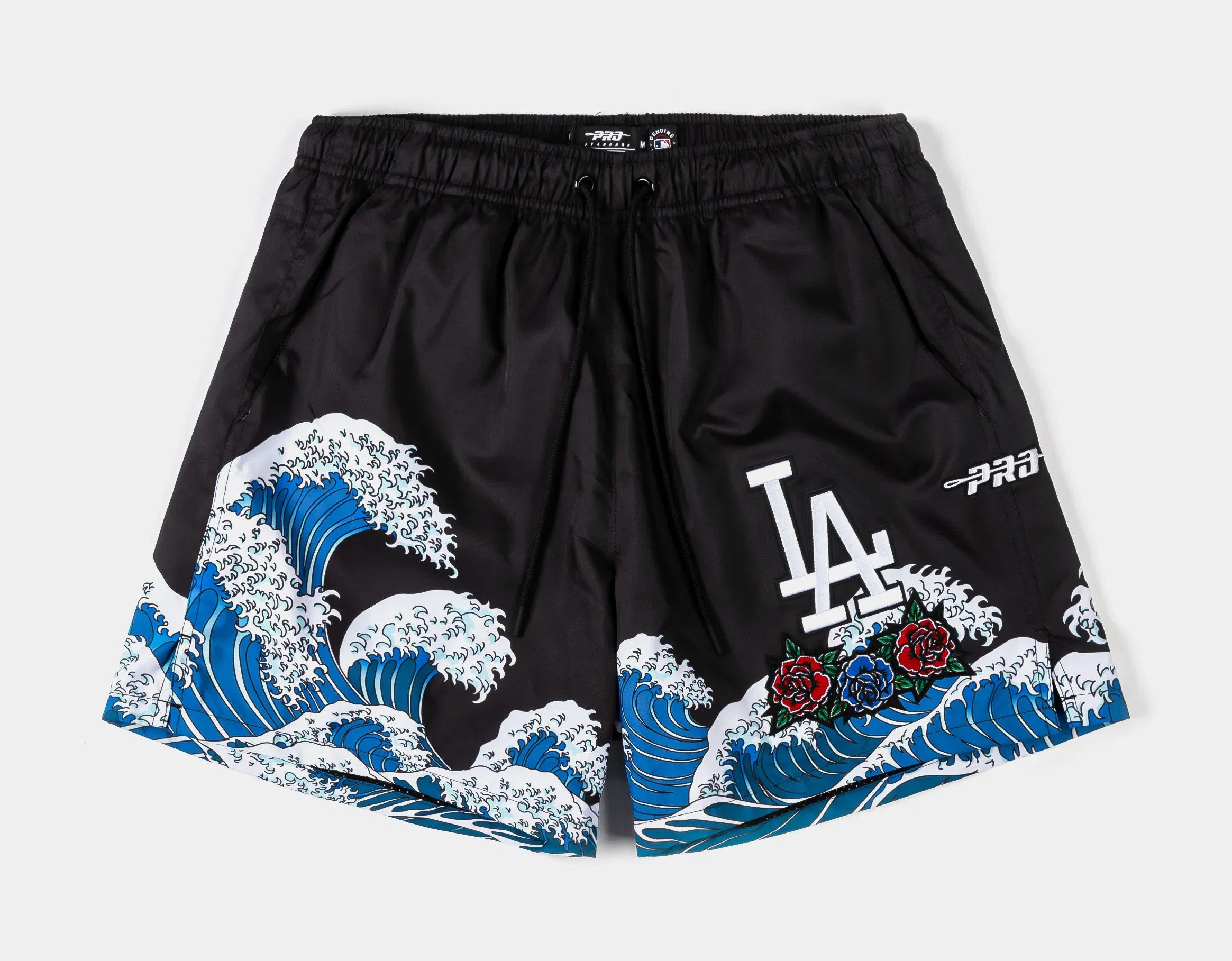 PRO STANDARD Shoe Palace Exclusive Los Angeles Dodgers Waves And Roses Mens Shorts (Black/Blue)