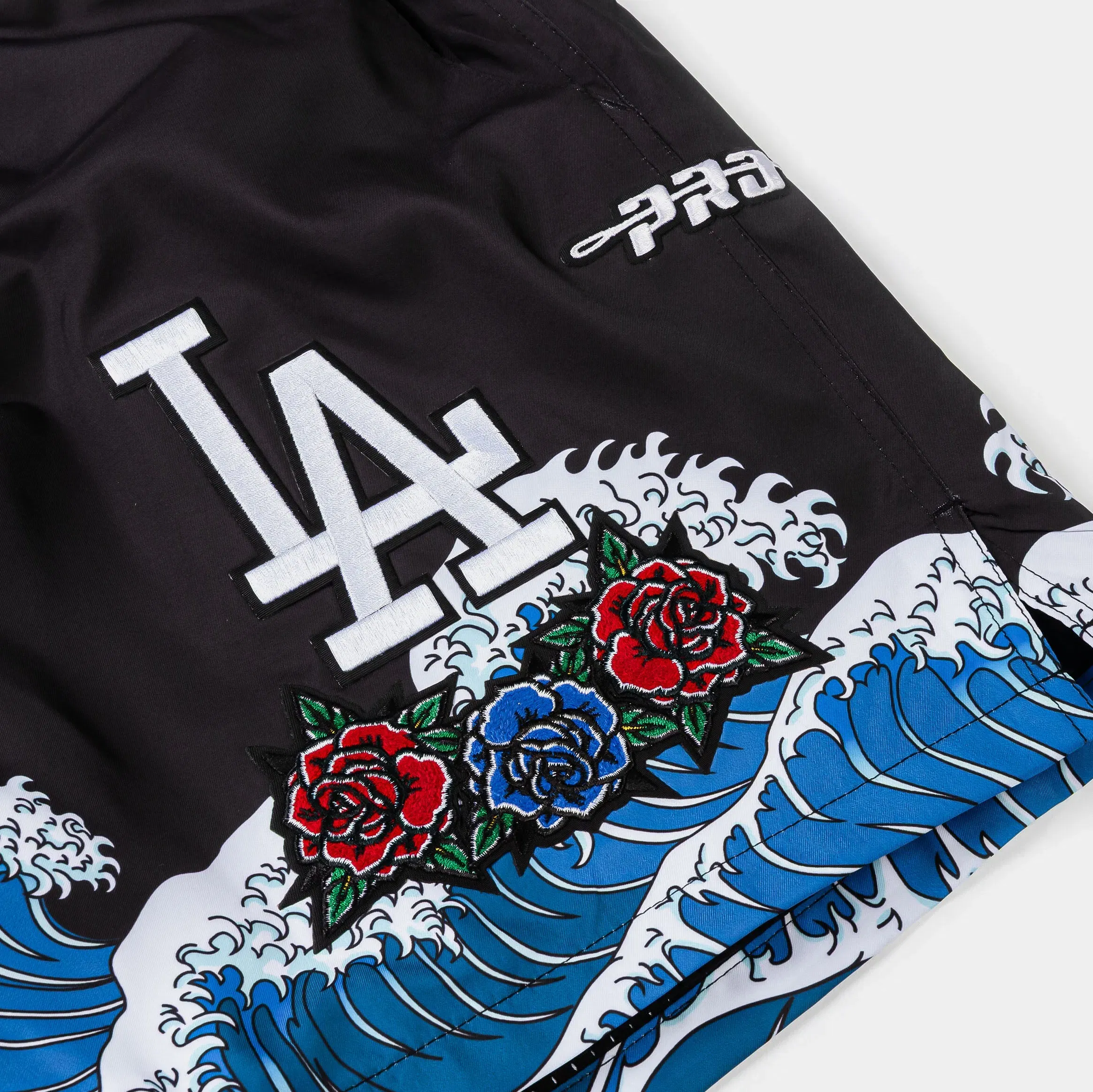 PRO STANDARD Shoe Palace Exclusive Los Angeles Dodgers Waves And Roses Mens Shorts (Black/Blue)