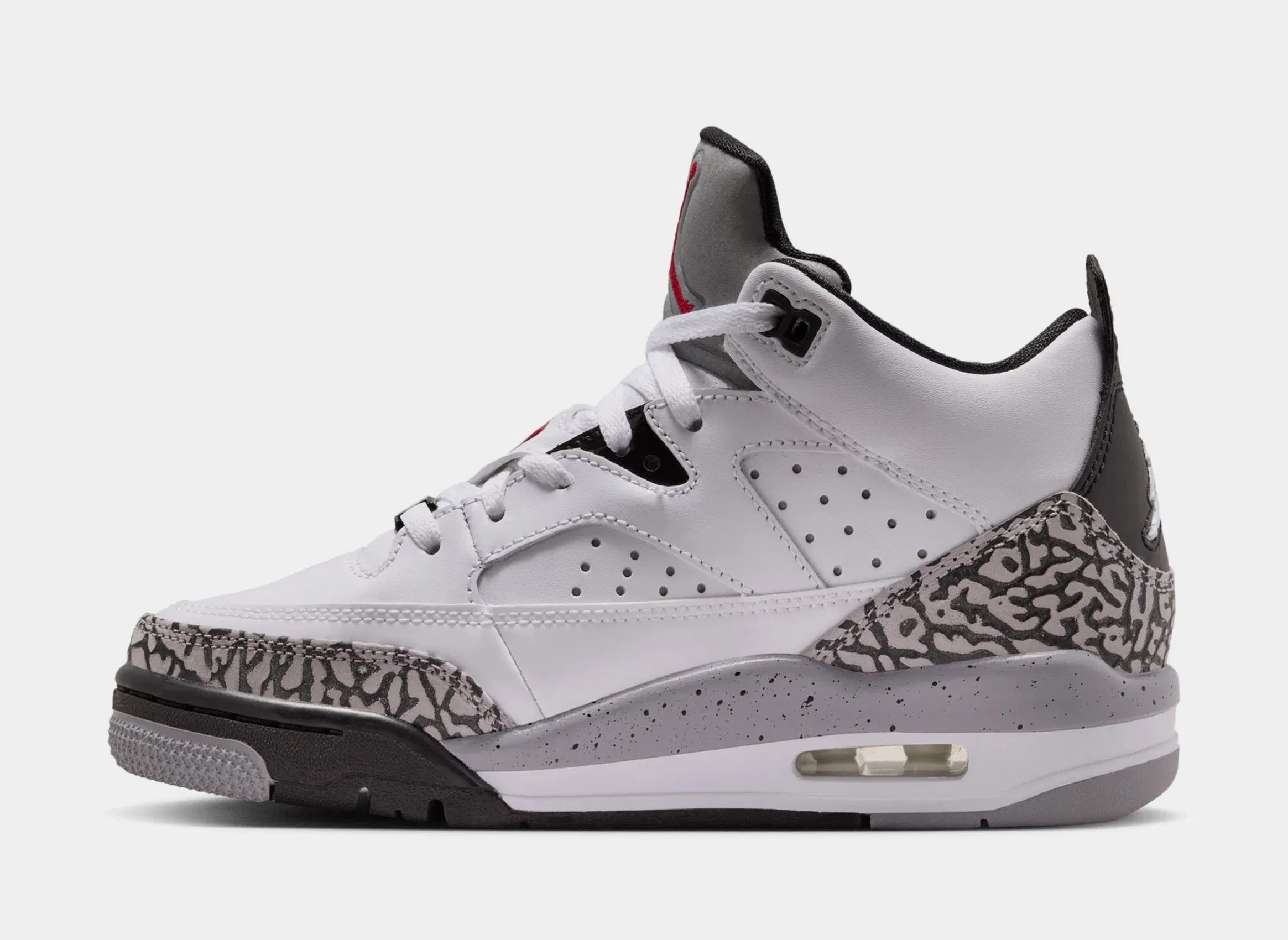 Air Jordan Son Of Mars Low Grade School Basketball Shoes (White/Black/Cement Grey/Gym Red)