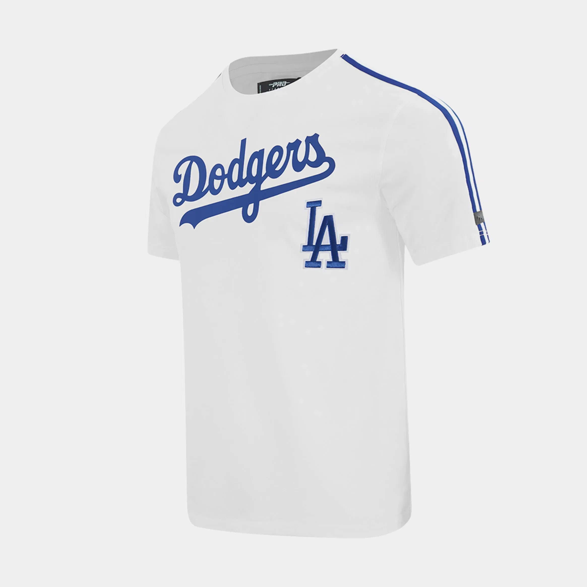 PRO STANDARD Los Angeles Dodgers Ultras Taping Mens Short Sleeve Shirt (White/Blue)