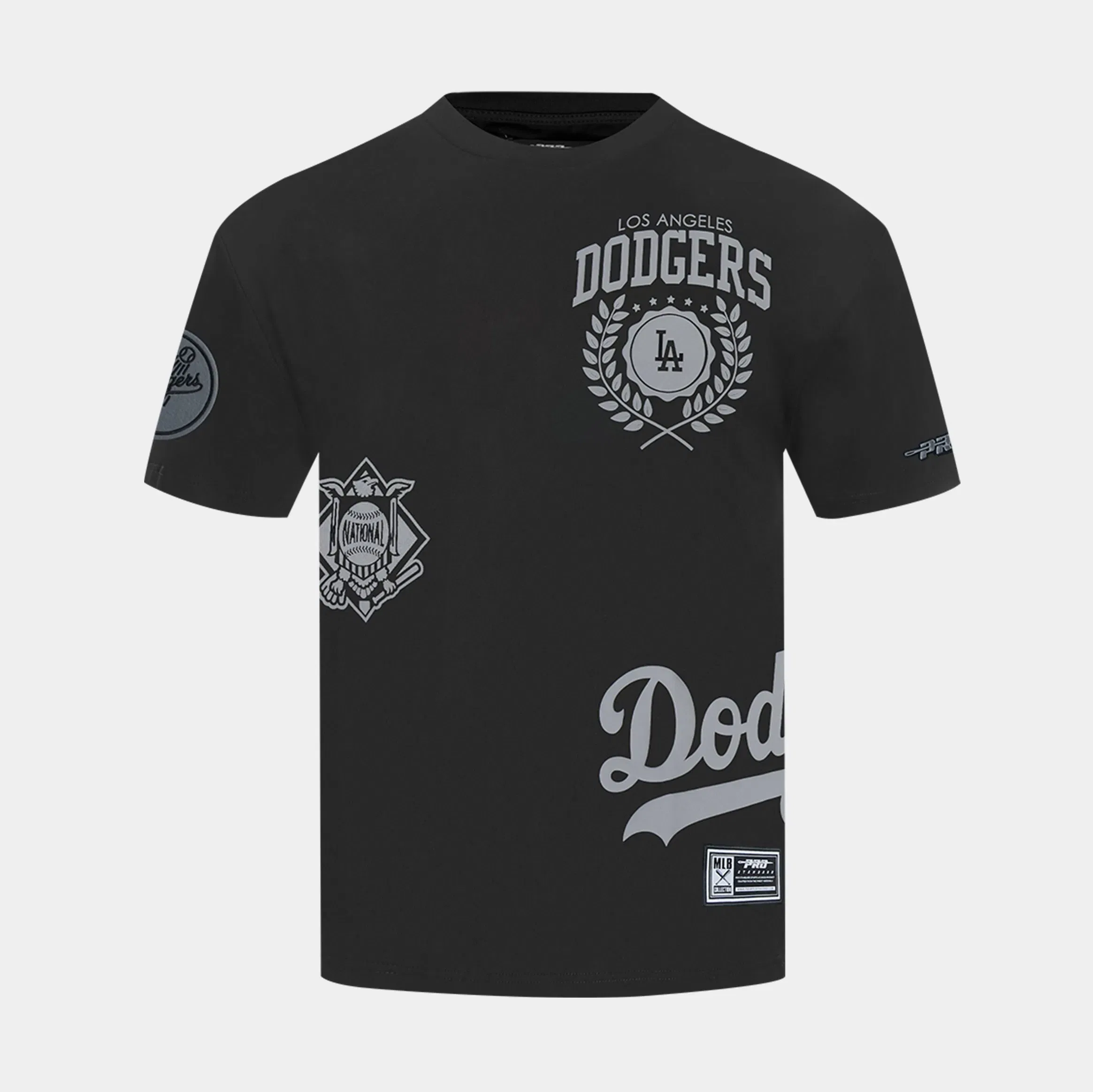 PRO STANDARD Los Angeles Dodgers Street Team Drop Shoulder Mens Short Sleeve Shirt (Black/Grey)