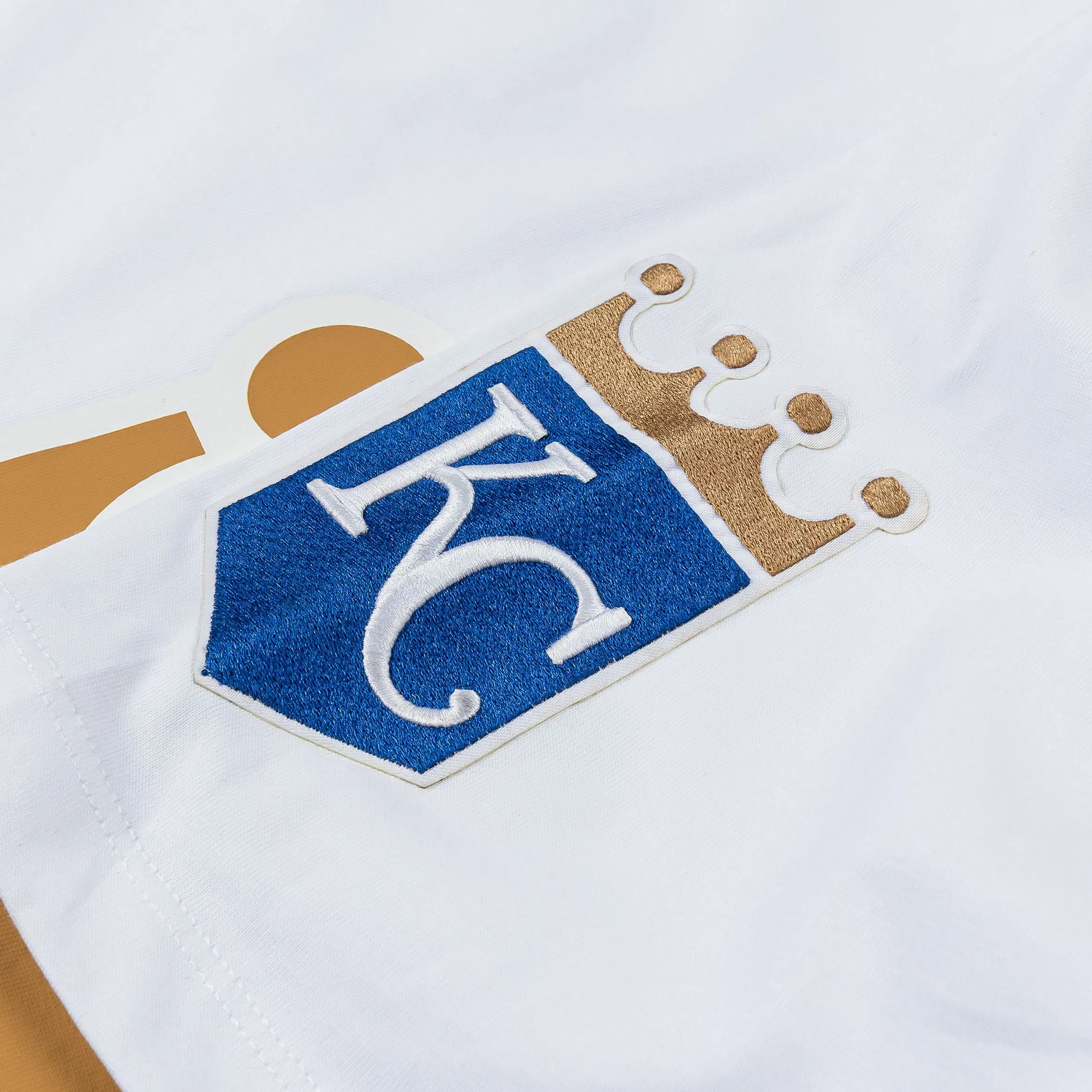 PRO STANDARD Kansas City Royals Living Large Drop Shoulder Mens Short Sleeve Shirt (White/Blue)