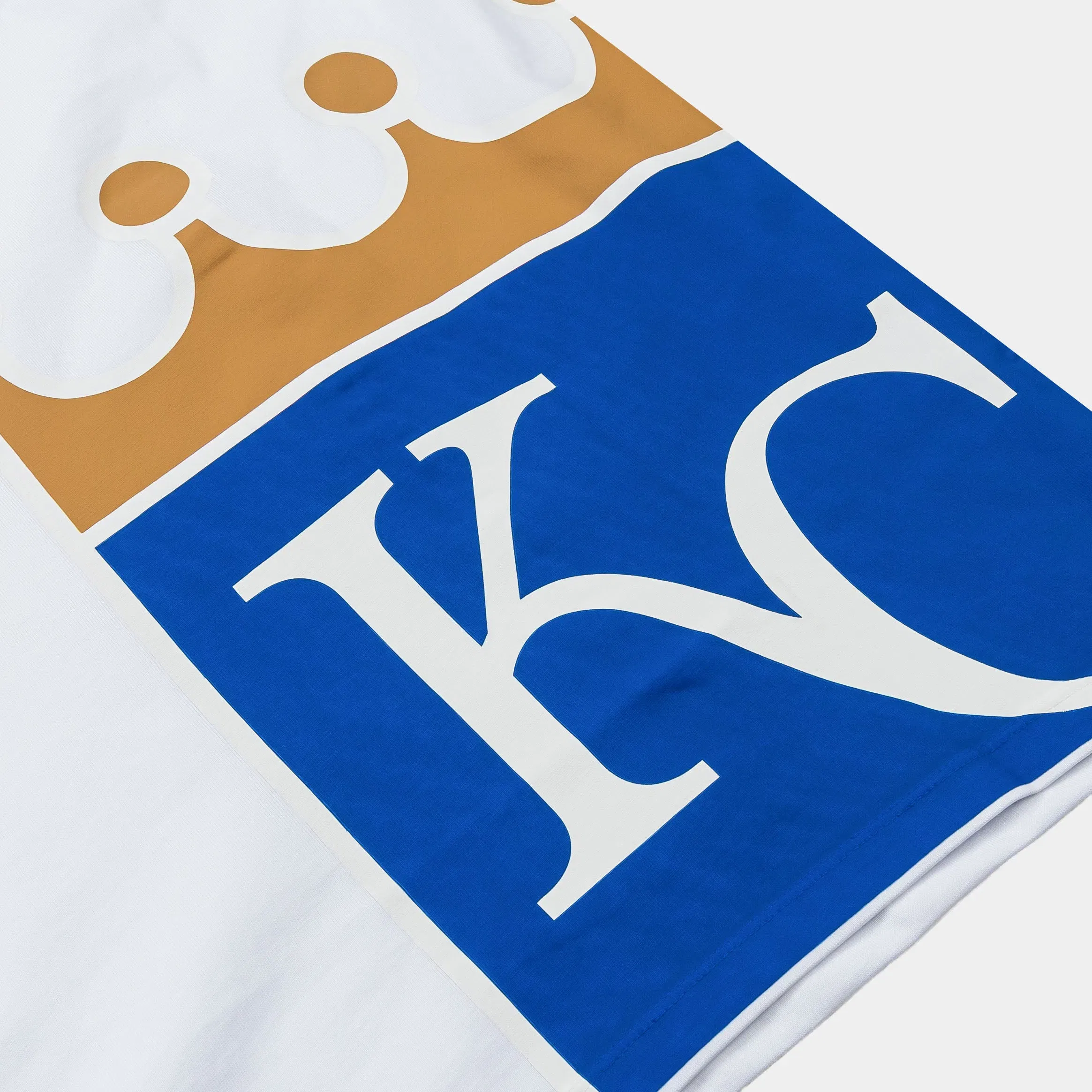 PRO STANDARD Kansas City Royals Living Large Drop Shoulder Mens Short Sleeve Shirt (White/Blue)