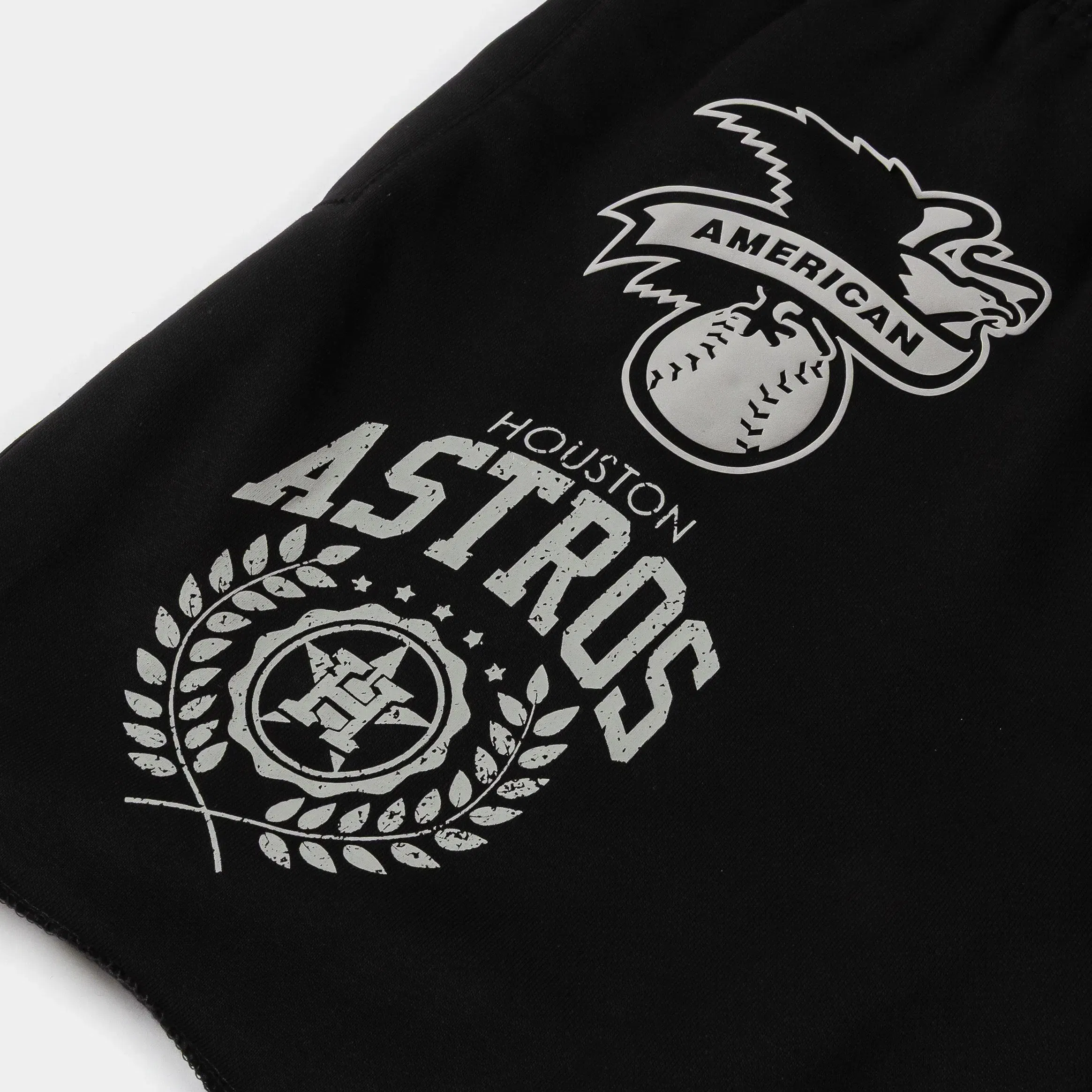 PRO STANDARD Houston Astros Street Team Fleece Mens Shorts (Black/Gray)