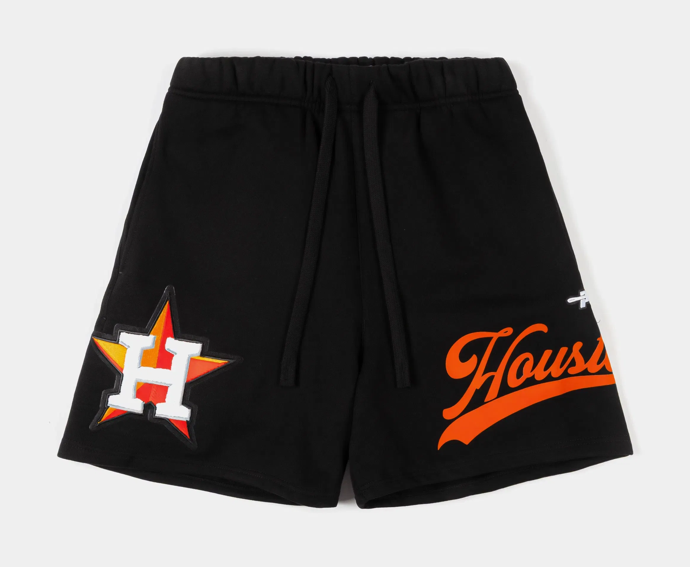 PRO STANDARD Houston Astros Living Large Fleece Mens Shorts (Black/Orange)