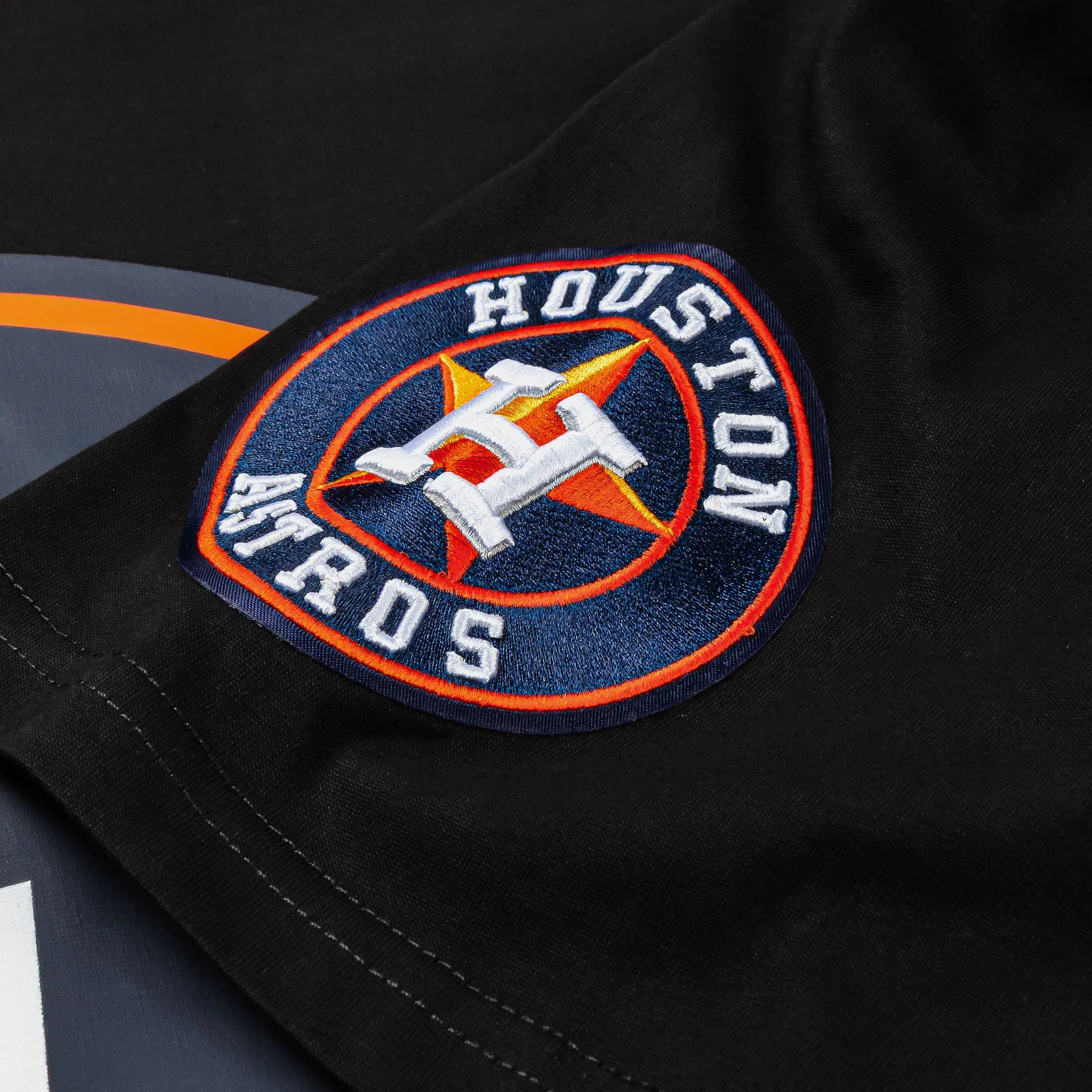 PRO STANDARD Houston Astros Living Large Drop Shoulder Mens Short Sleeve Shirt (Black/Orange)