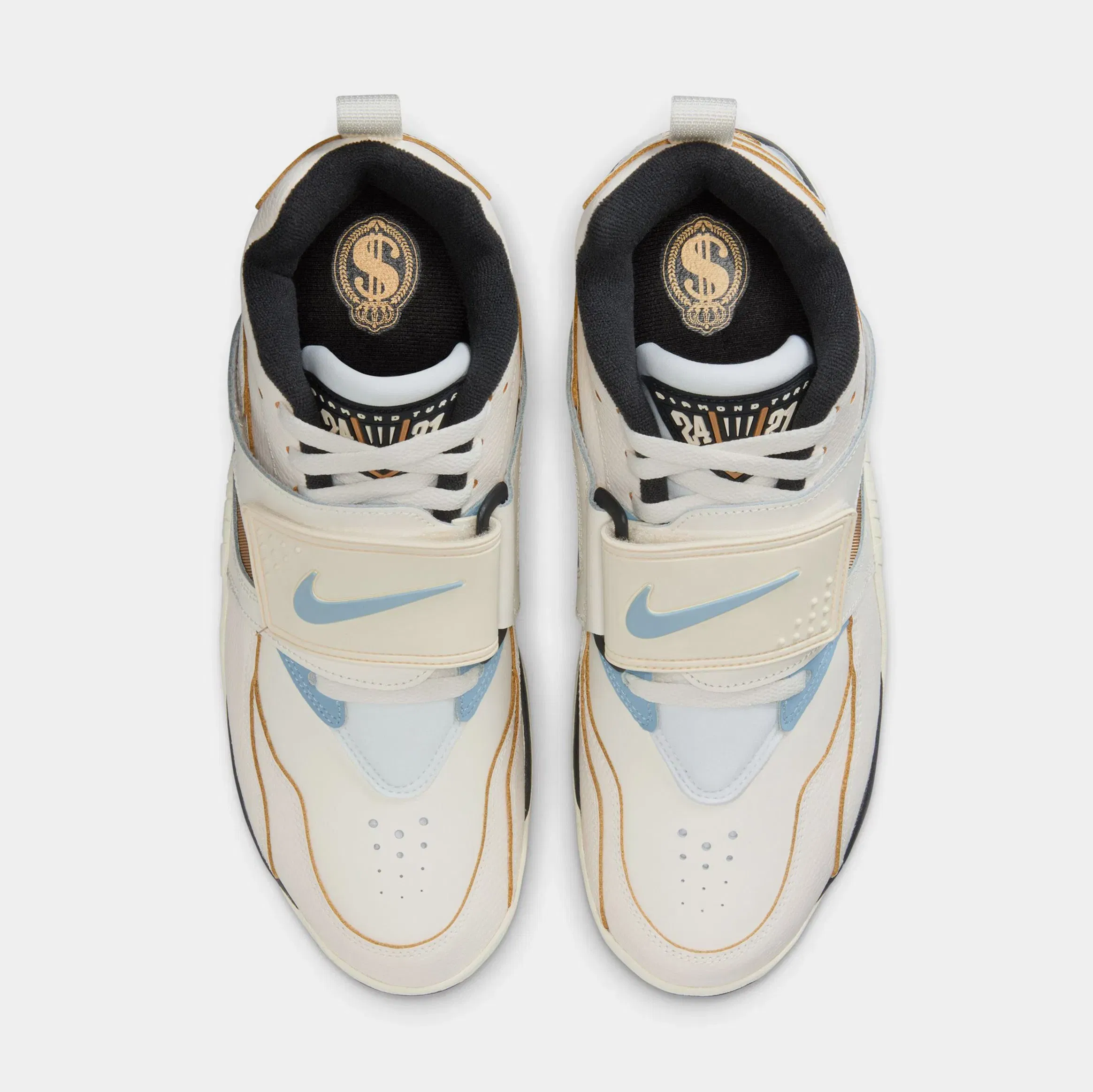Nike Diamond Turf Must Be The Money Mens Basketball Shoes (Sail/Mica Blue/Coconut Milk/Off Noir)