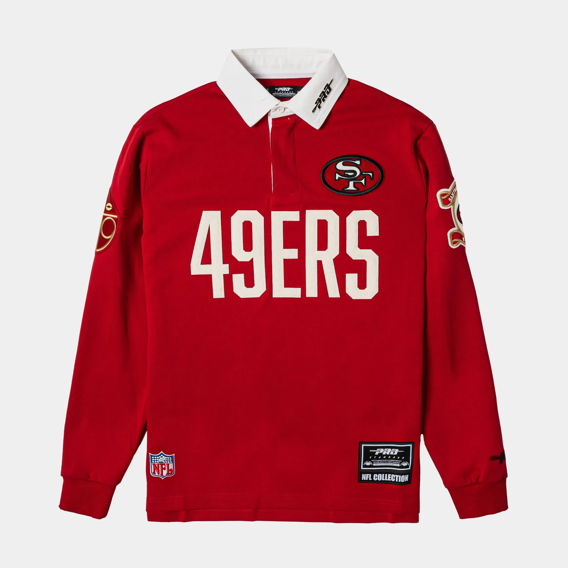 PRO STANDARD San Francisco 49ers Original Rugby Mens Long Sleeve Shirt (Red/White)