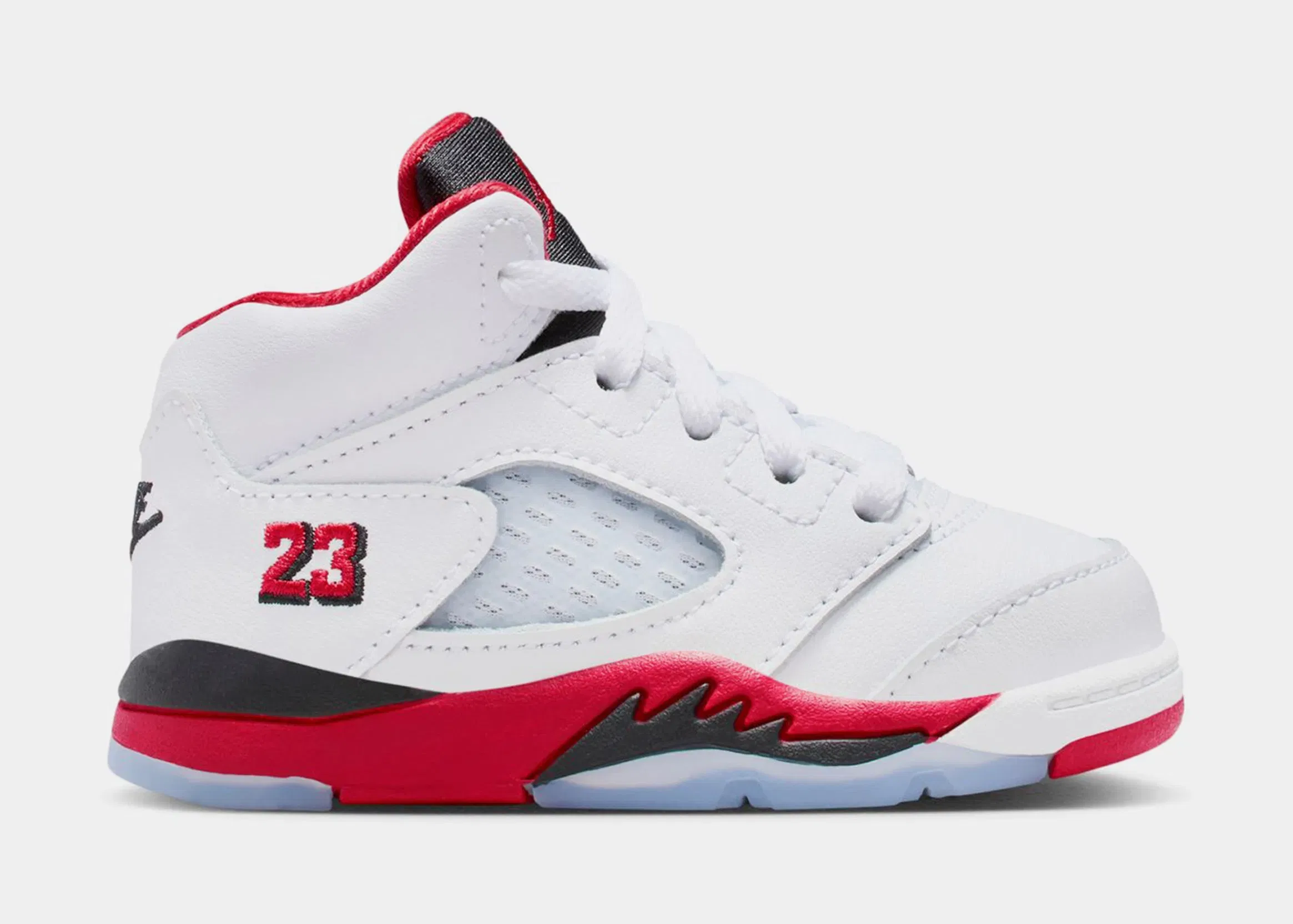 Air Jordan 5 Retro Fire Red Infant Toddler Lifestyle Shoes (White/Fire Red/Black)
