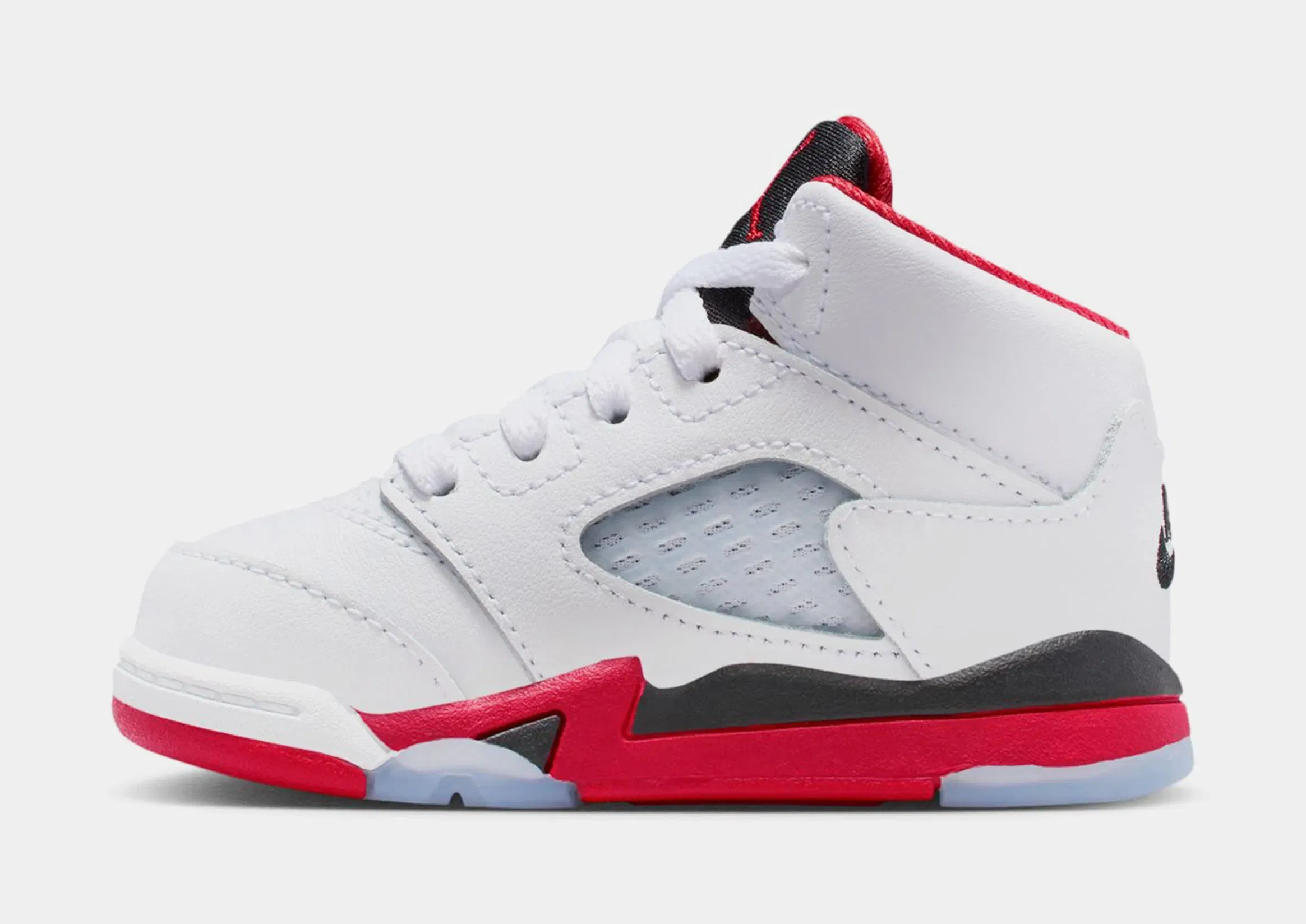 Air Jordan 5 Retro Fire Red Infant Toddler Lifestyle Shoes (White/Fire Red/Black)