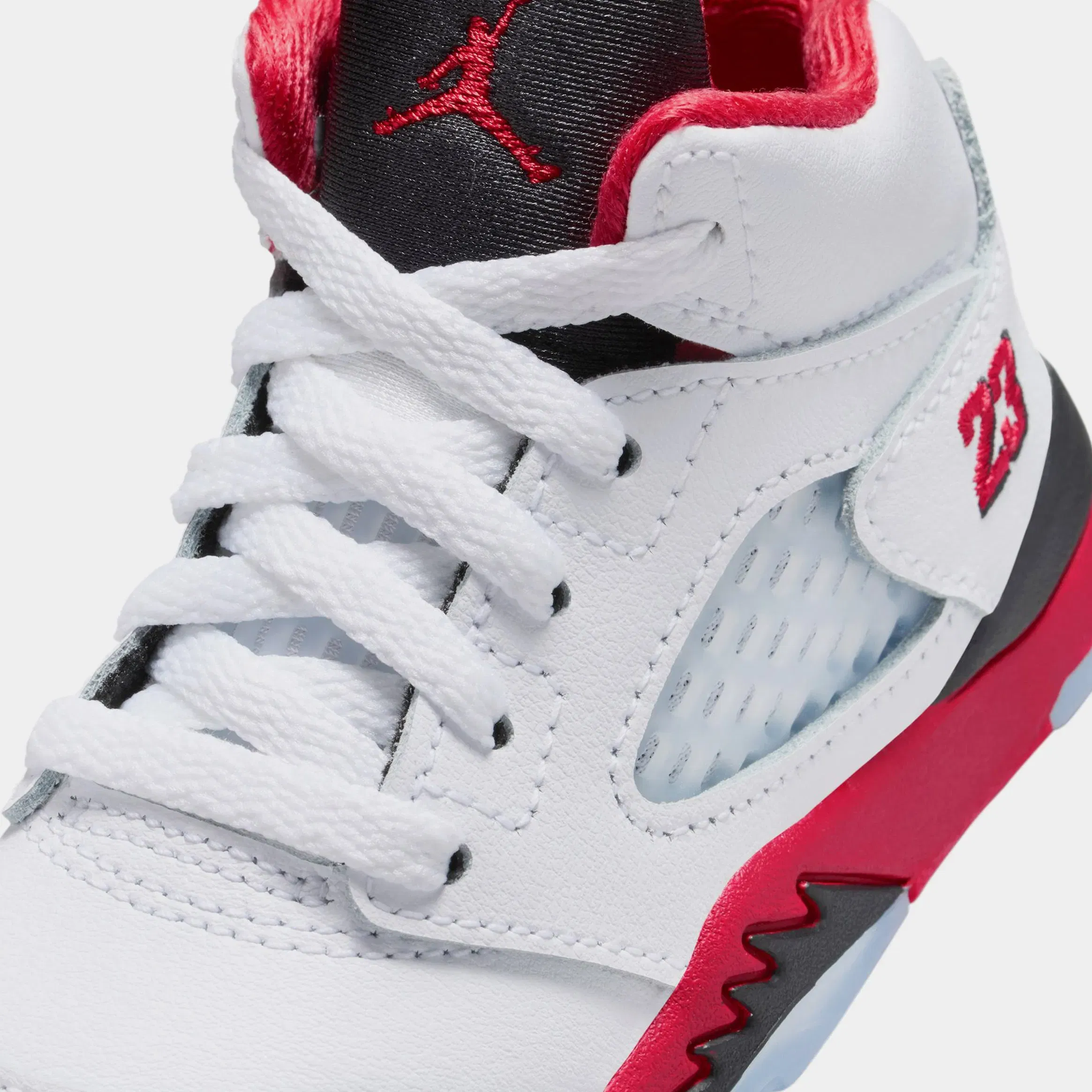 Air Jordan 5 Retro Fire Red Infant Toddler Lifestyle Shoes (White/Fire Red/Black)