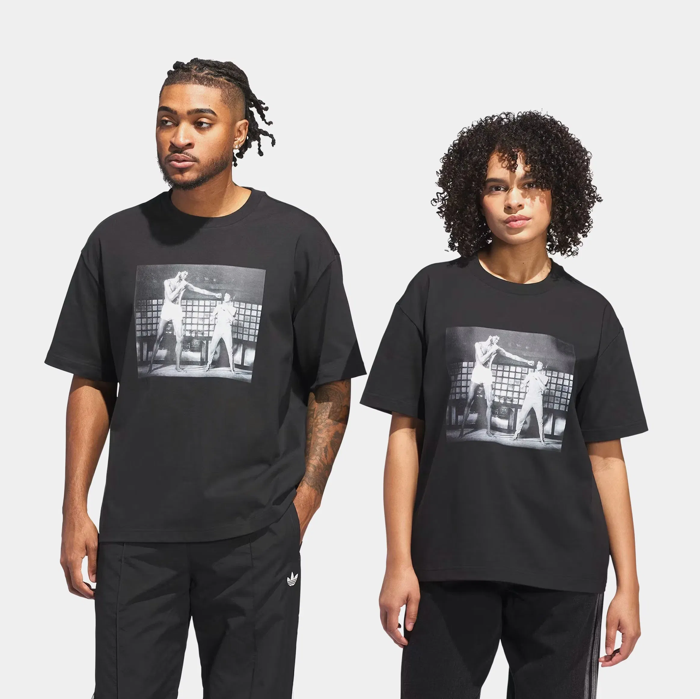 adidas Bruce Lee Icon Mens Short Sleeve Shirt (Black/White)