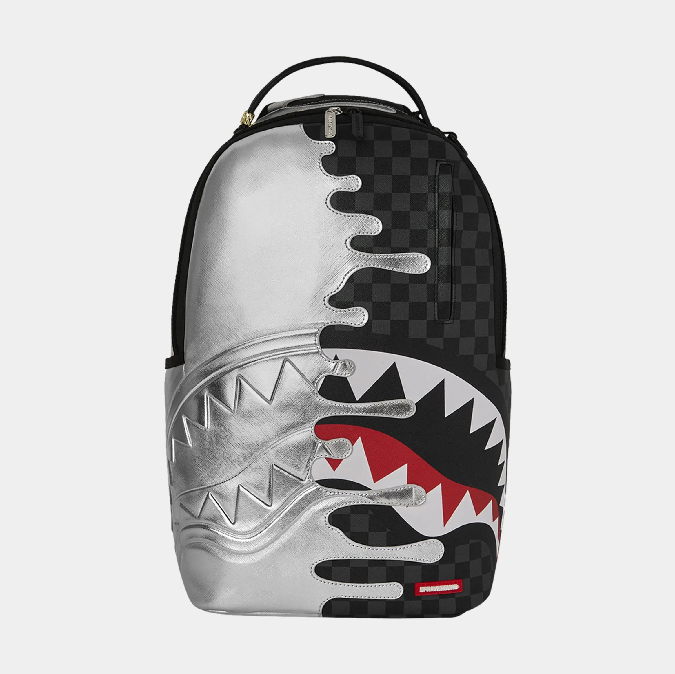 Sprayground Silver Side Drip Mens Backpack (Silver/Black)