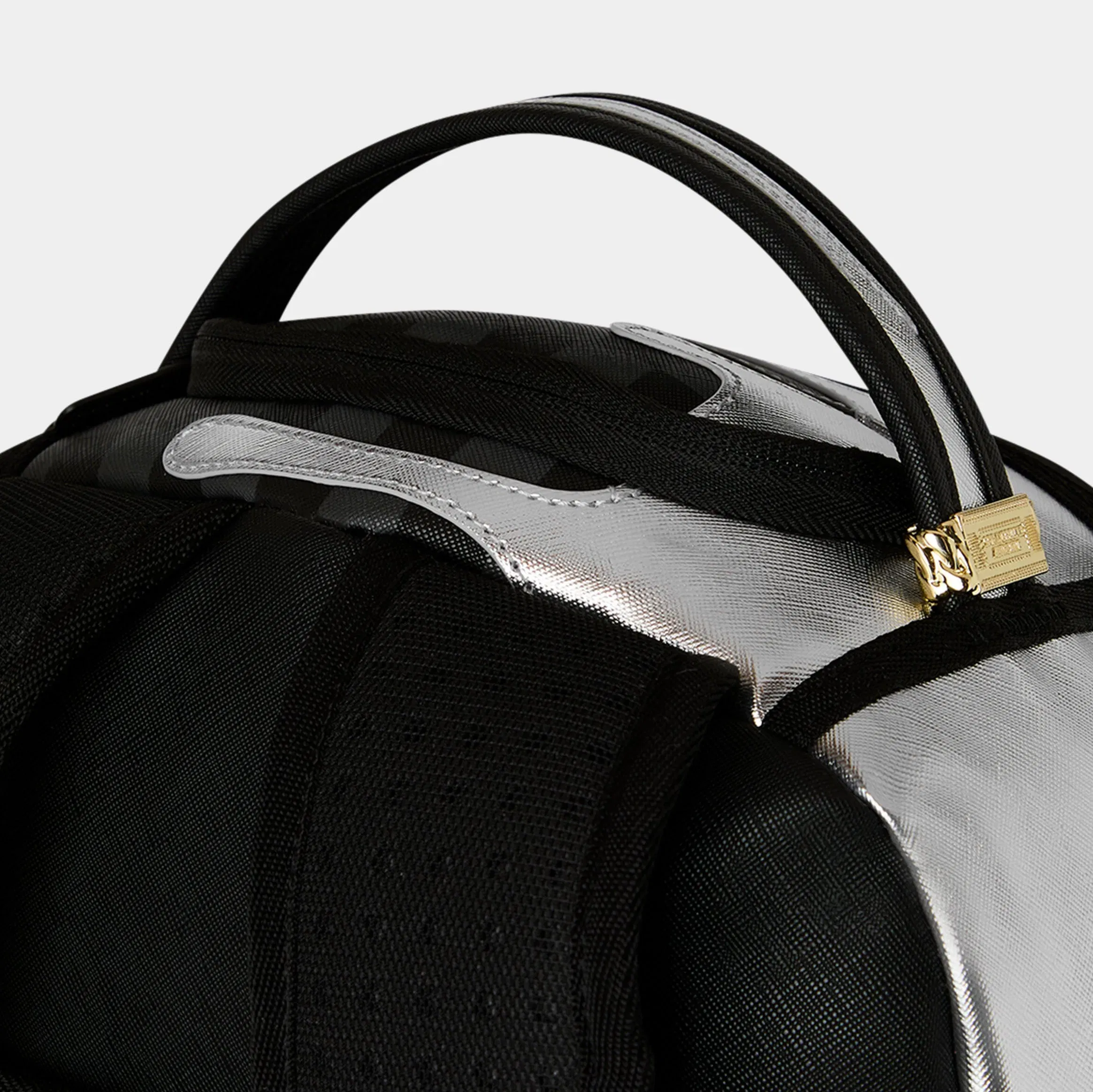Sprayground Silver Side Drip Mens Backpack (Silver/Black)