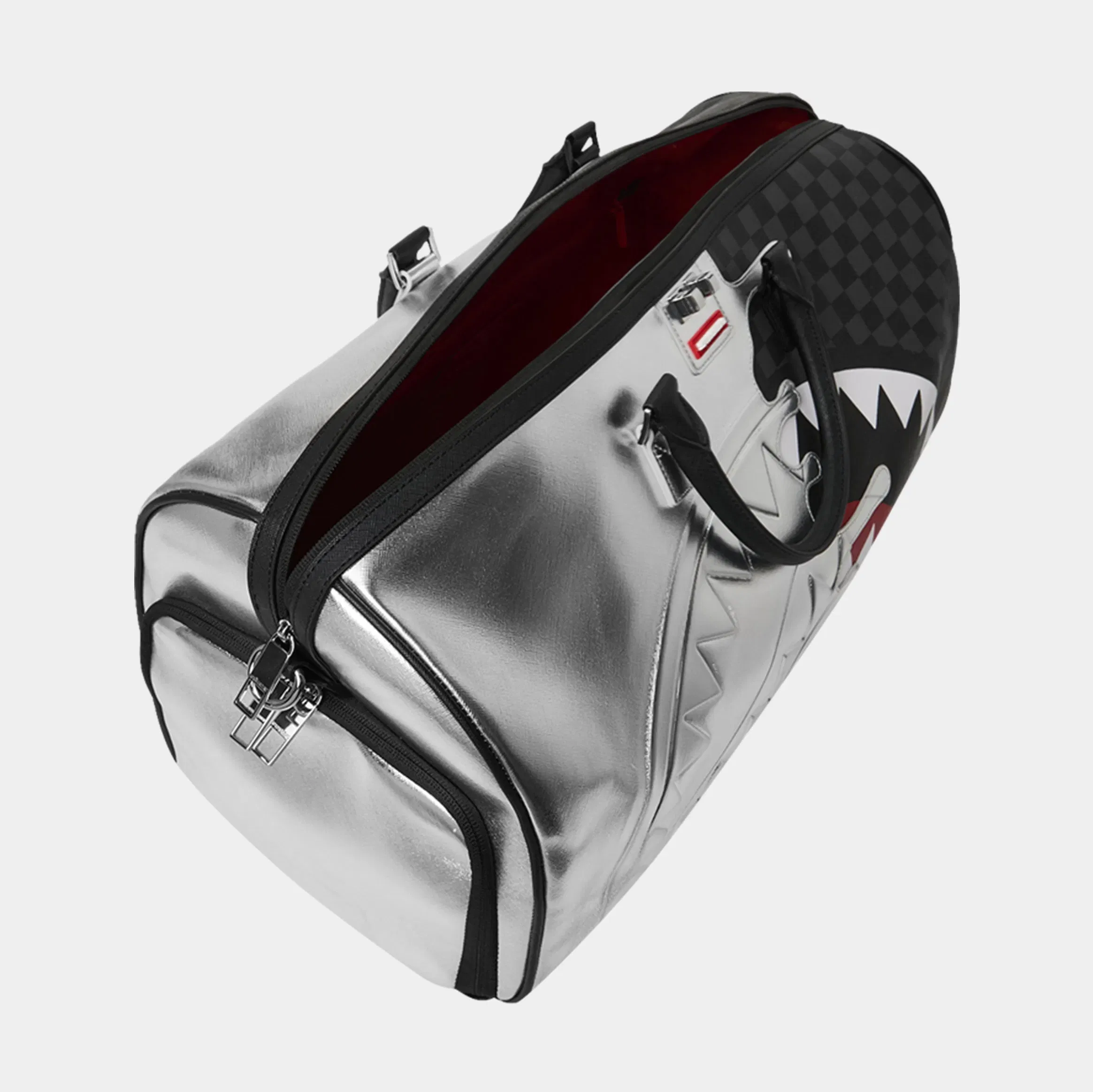 Sprayground Silver Side Drip Mens Duffle Bag (Black/Silver)
