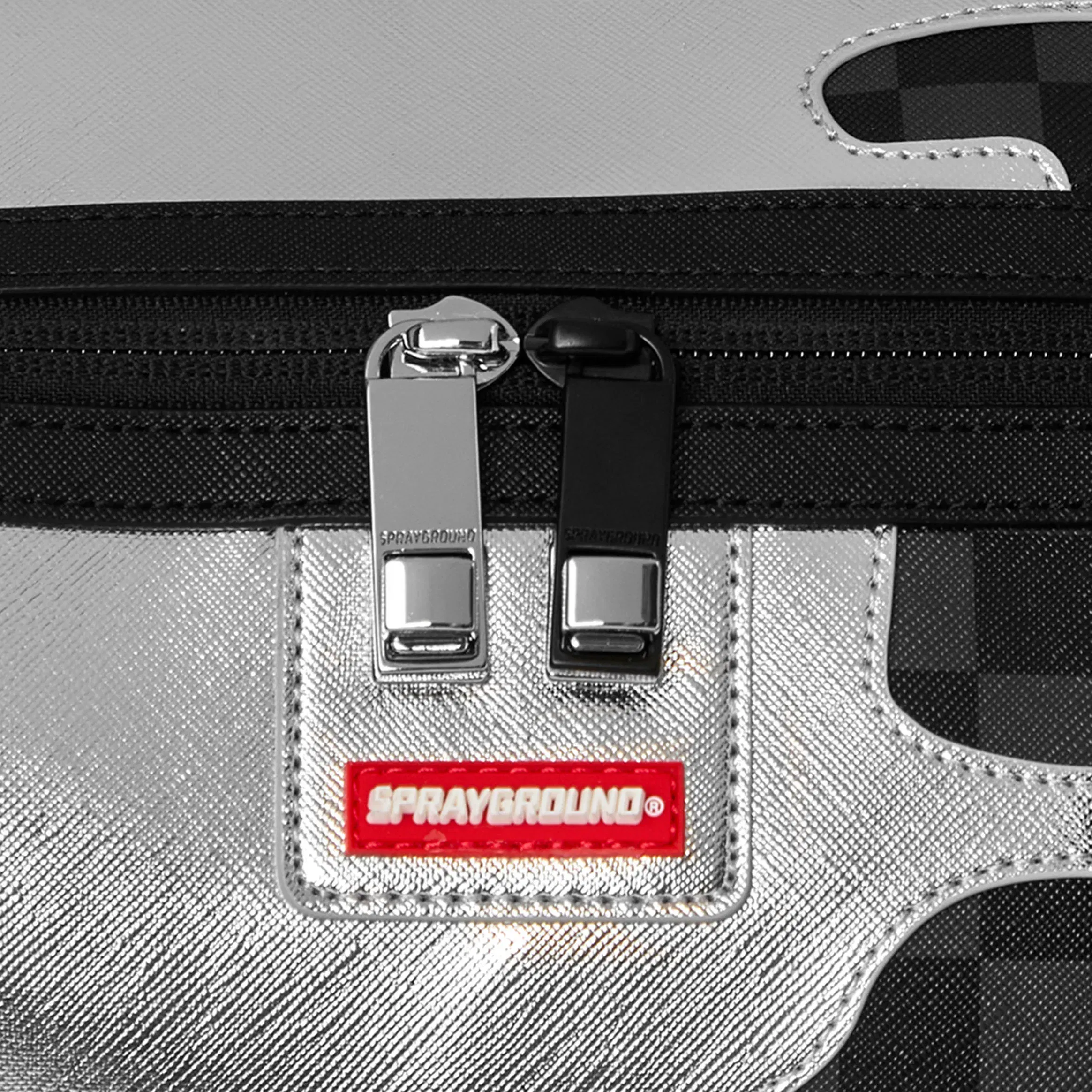 Sprayground Silver Side Drip Mens Duffle Bag (Black/Silver)