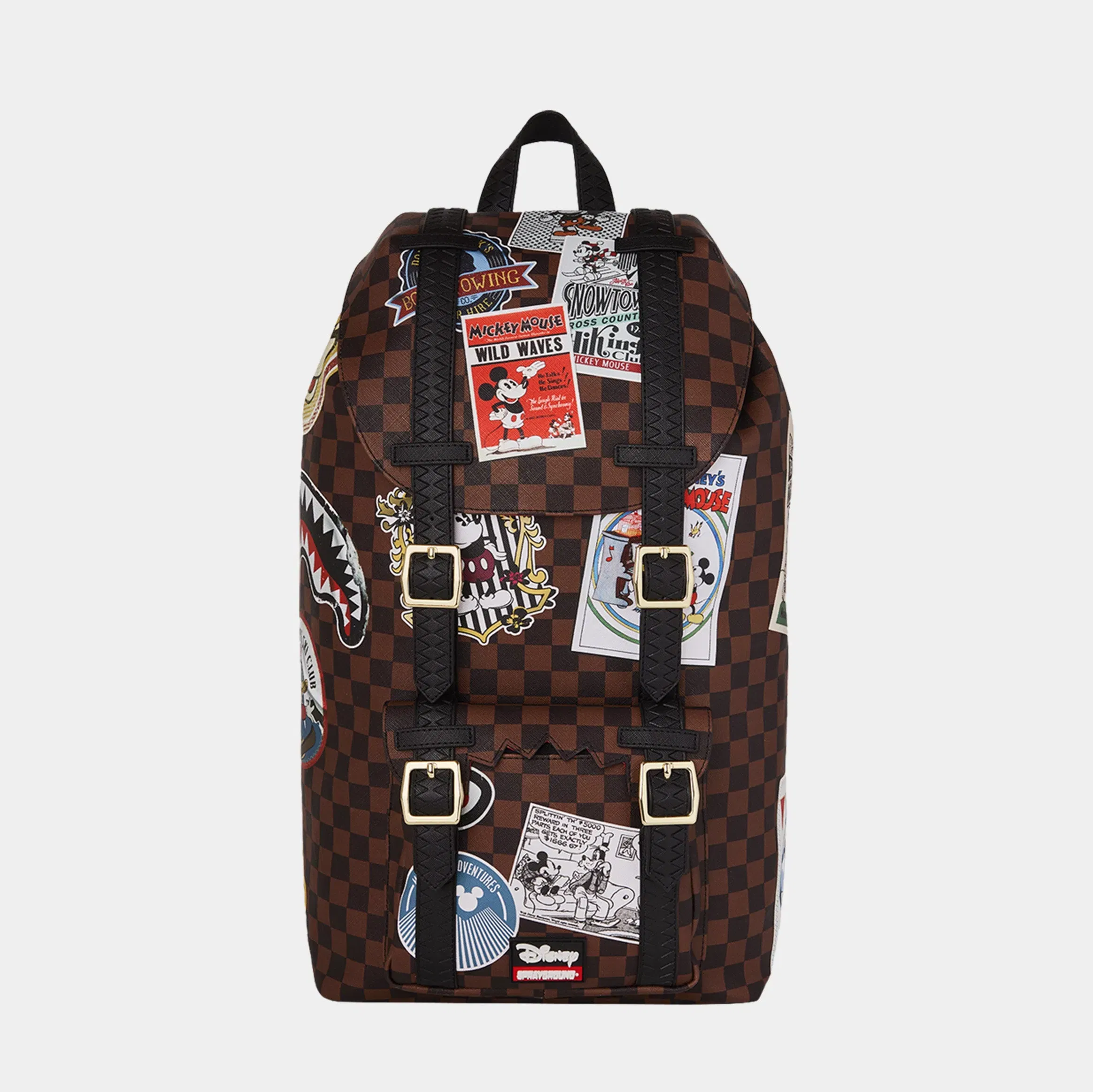 Sprayground Mickey Mouse Global Mogul Hills Mens Backpack (Brown/White)