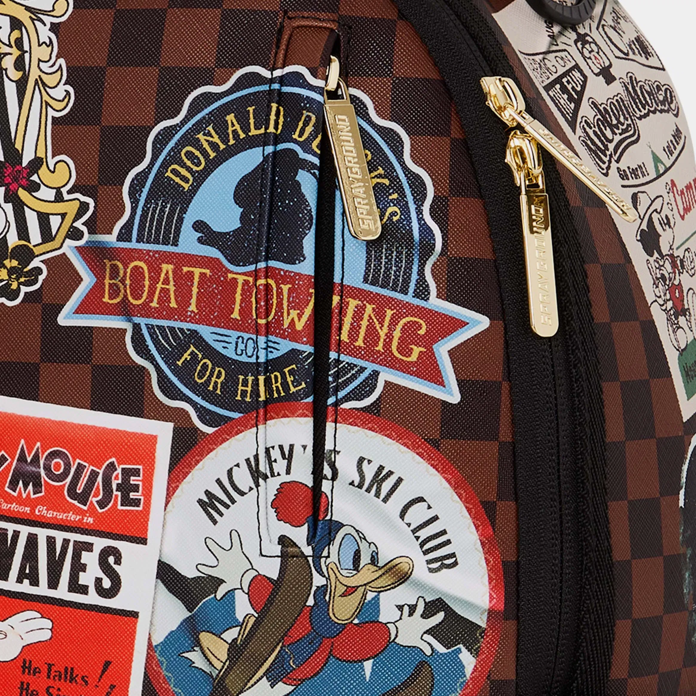 Sprayground Mickey Mouse Global Mogul Mens Backpack (Brown/White)