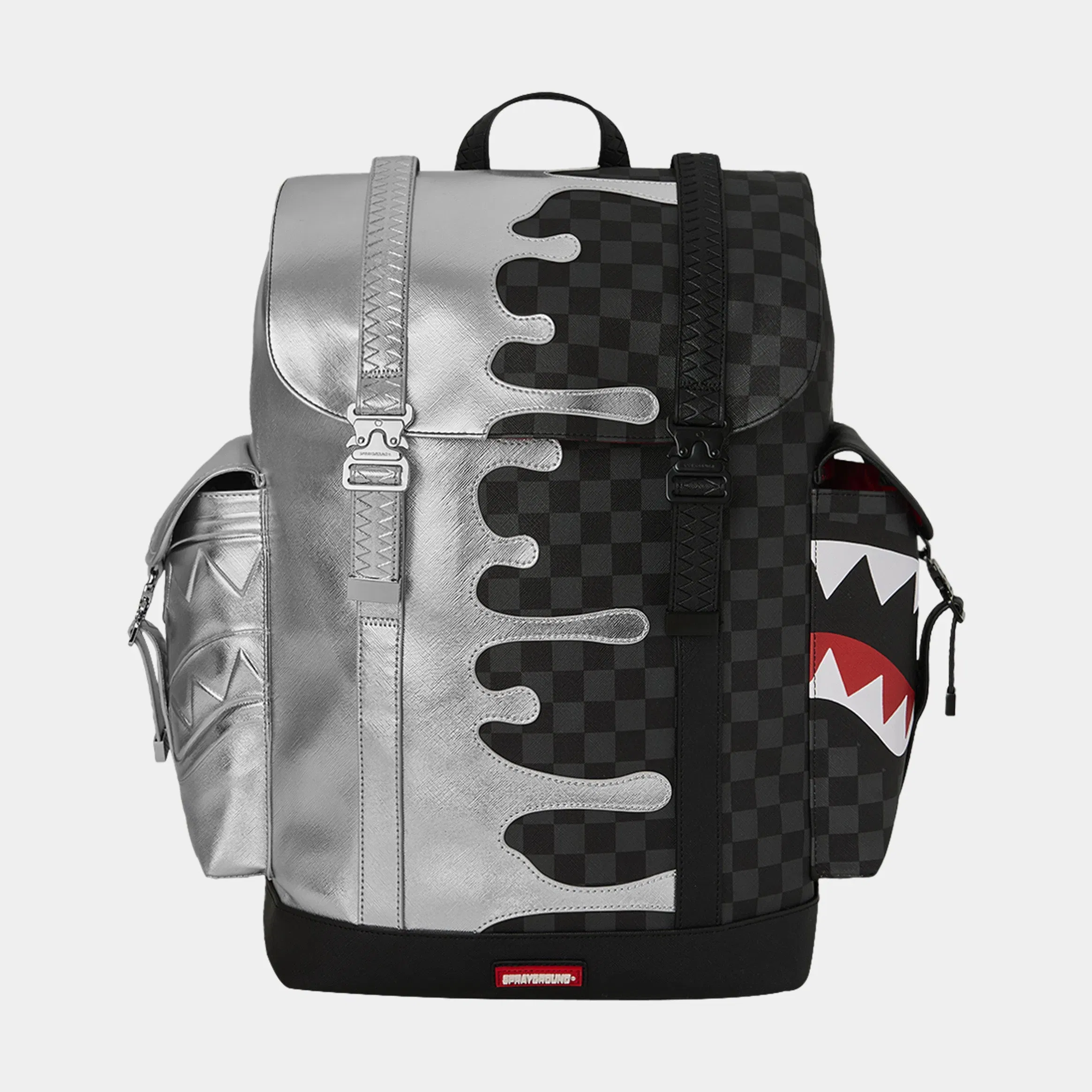 Sprayground Silver Side Drip Monte Carlo Mens Backpack (Black/Silver)