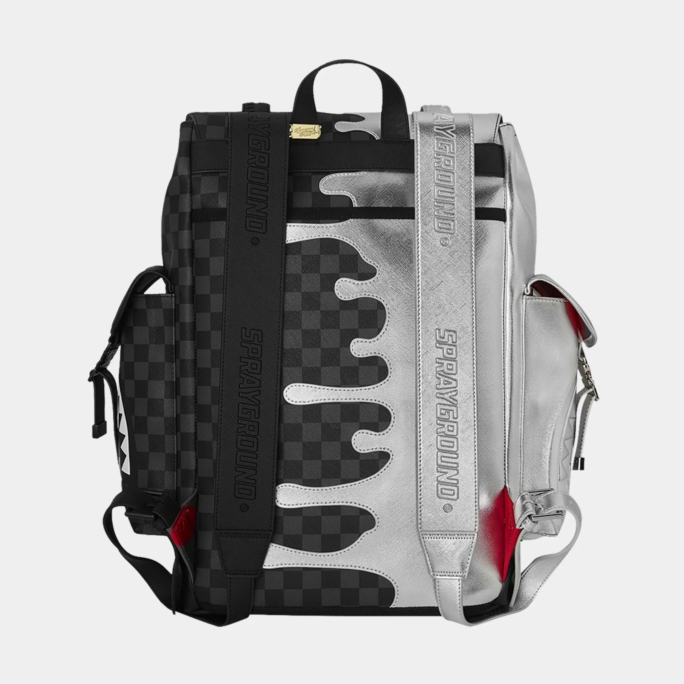 Sprayground Silver Side Drip Monte Carlo Mens Backpack (Black/Silver)